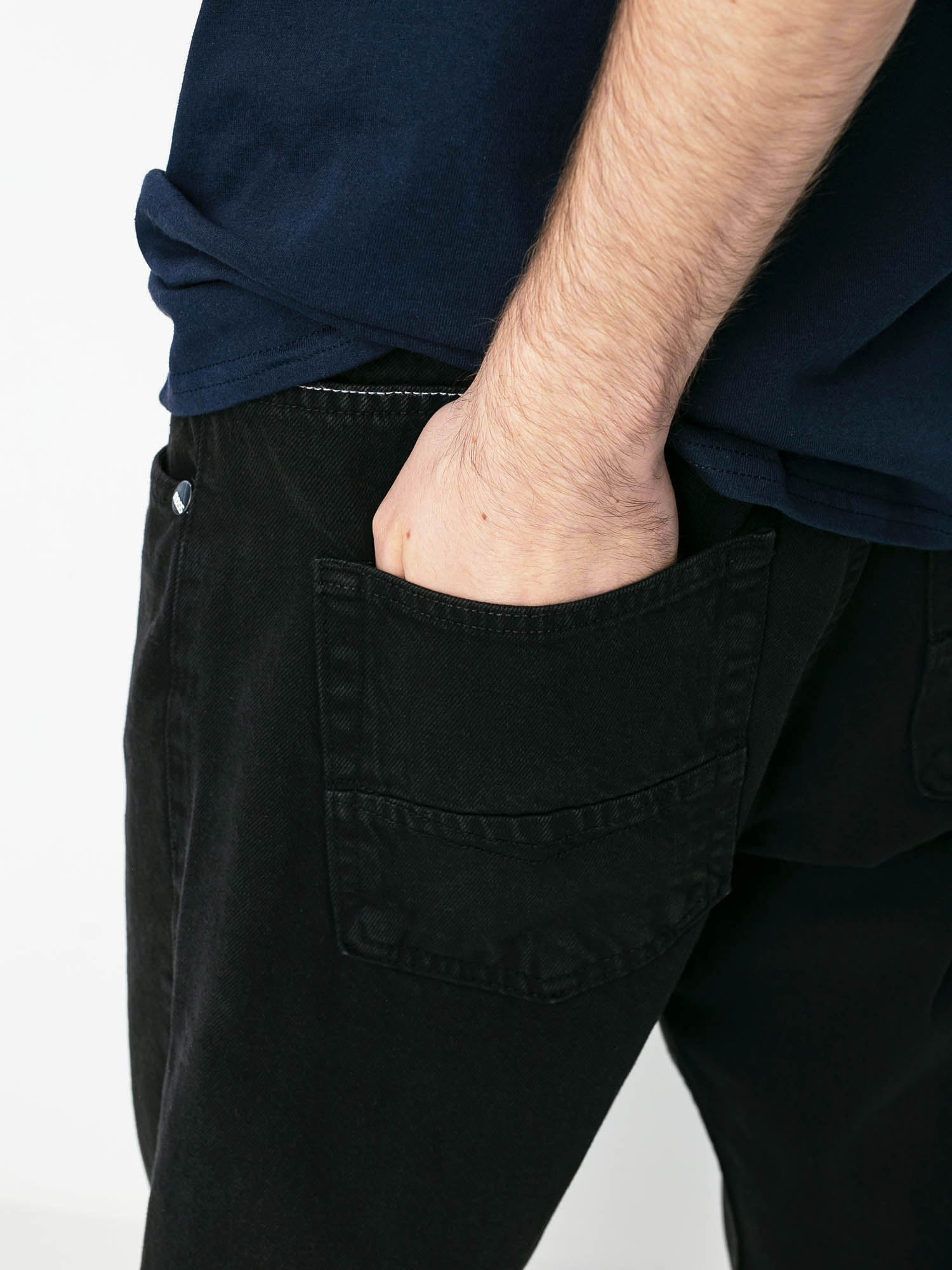 MassDnm Slang Jeans Baggy Fit Kisnadrág (black stone washed)