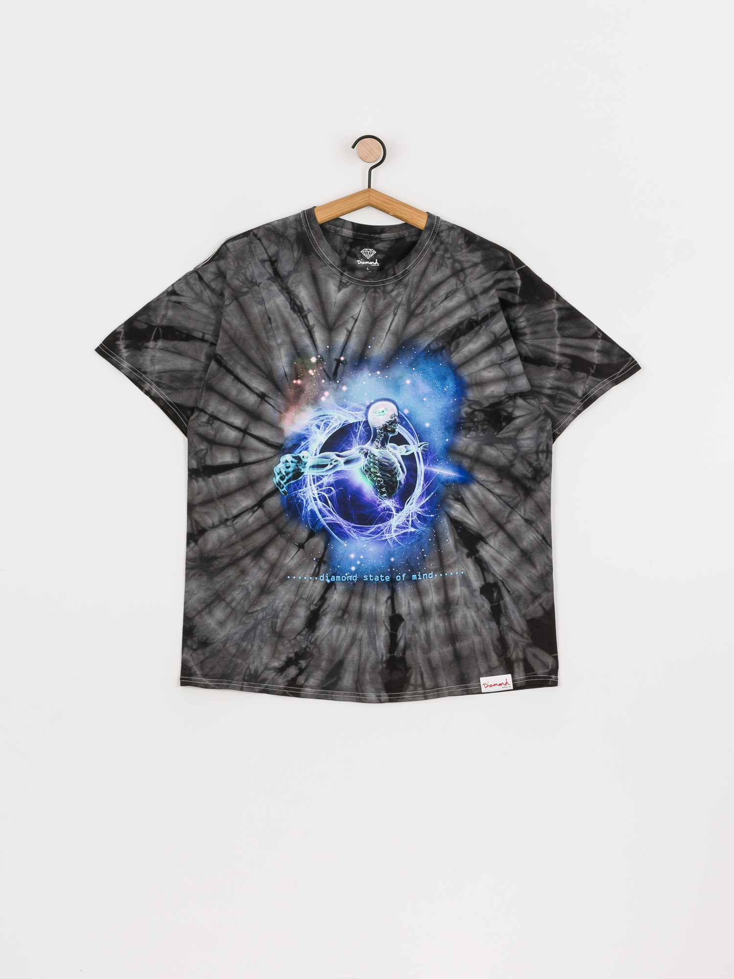Diamond Supply Co. State Of Mind Tie Dye Ujjatlan felső (black)