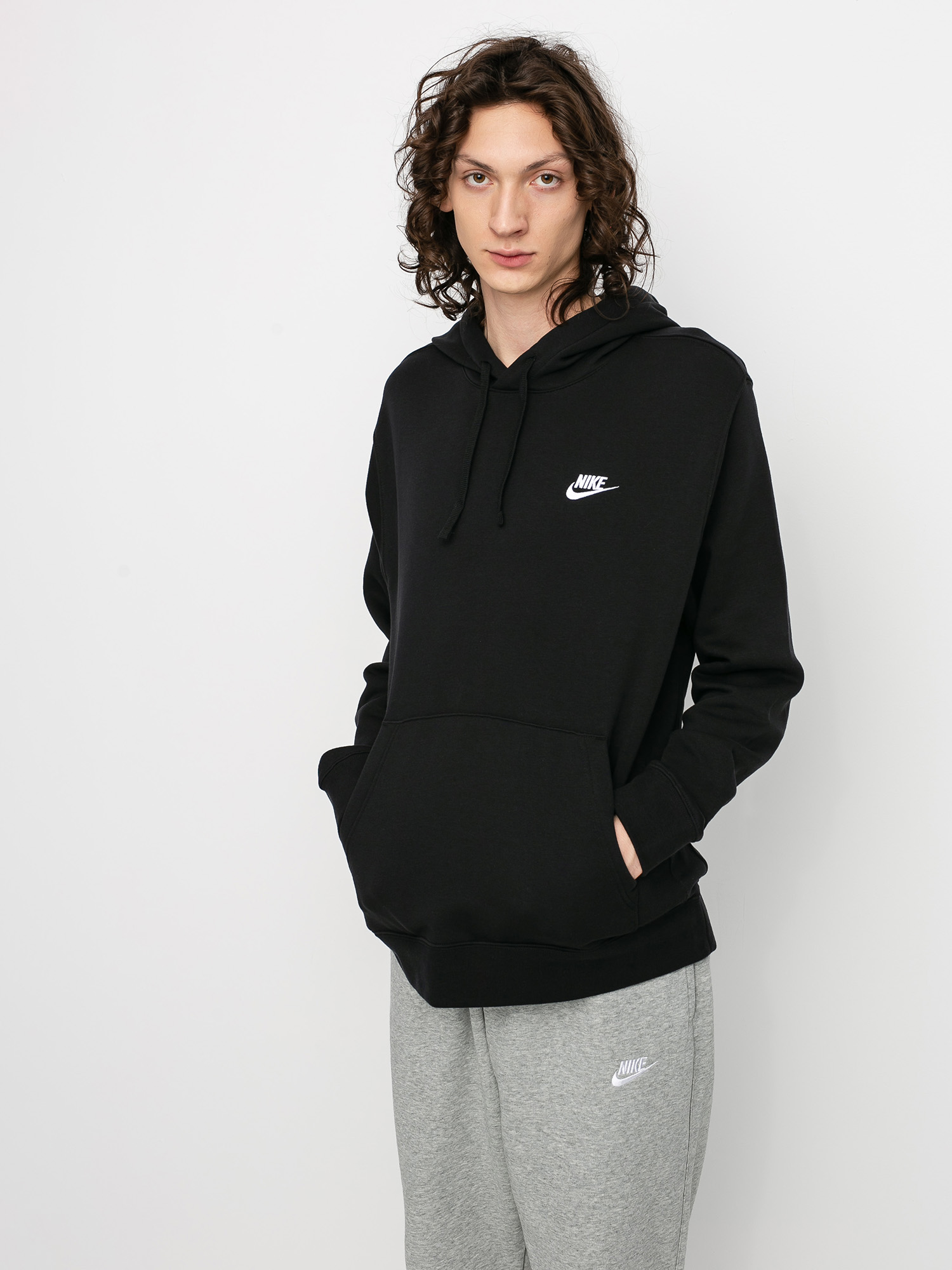 Nike Club Hoodie Po Bb HD Kapucnis pulóver (black/black/white)