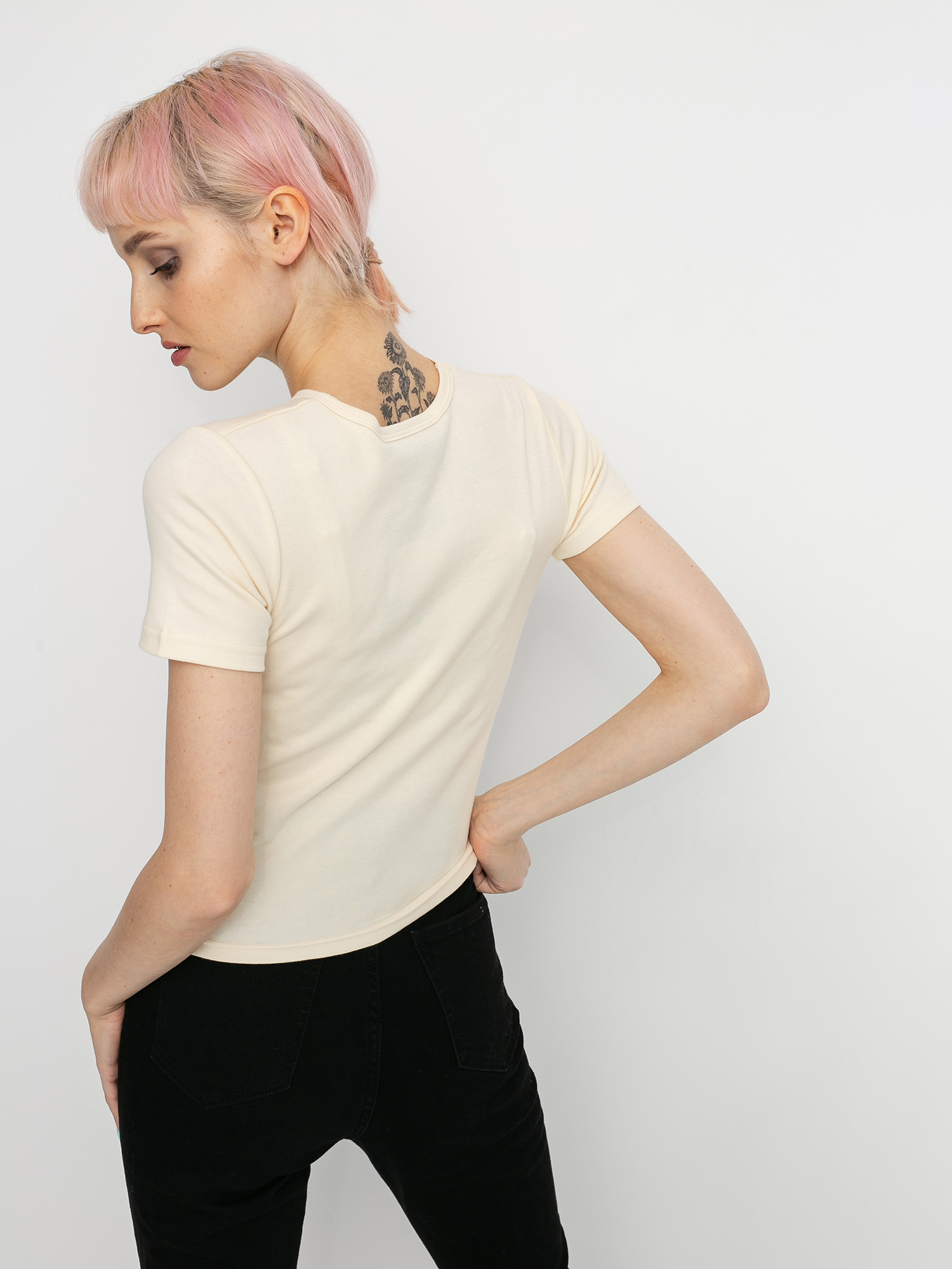 Local Heroes X Polaroid Ribbon Heart Slim Wmn Ujjatlan felső (cream)