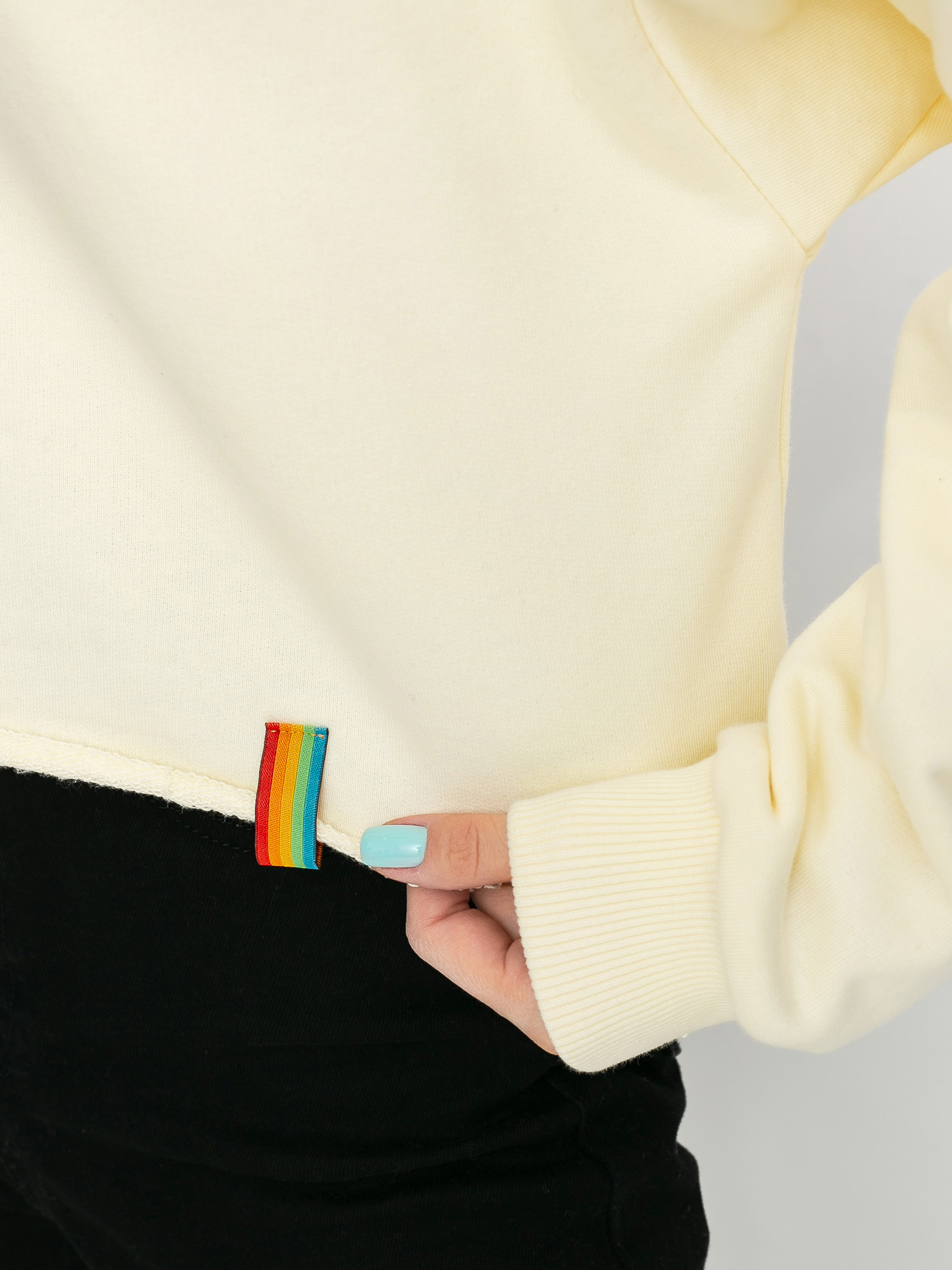 Local Heroes X Polaroid Ribbon Heart Cropped HD Wmn Kapucnis pulóver (cream)