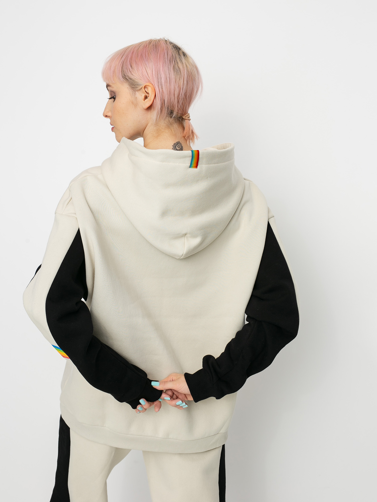 Local Heroes X Polaroid Vhs HD Wmn Kapucnis pulóver (beige/black)