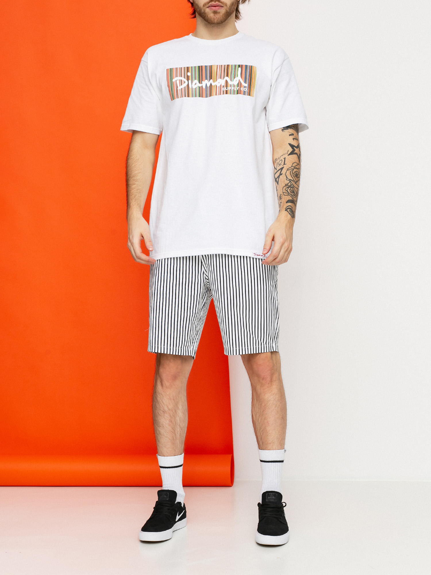 Diamond Supply Co. Crosby Twill Rövidnadrág (white/black)