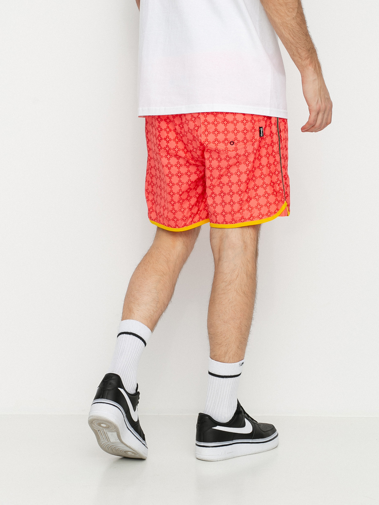 Diamond Supply Co. Checkered Cross Rövidnadrág (coral)