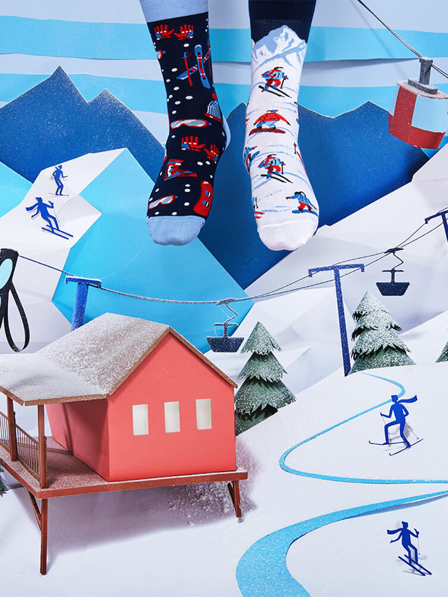 Many Mornings Alpine Ski Zokni (navy/blue/white)