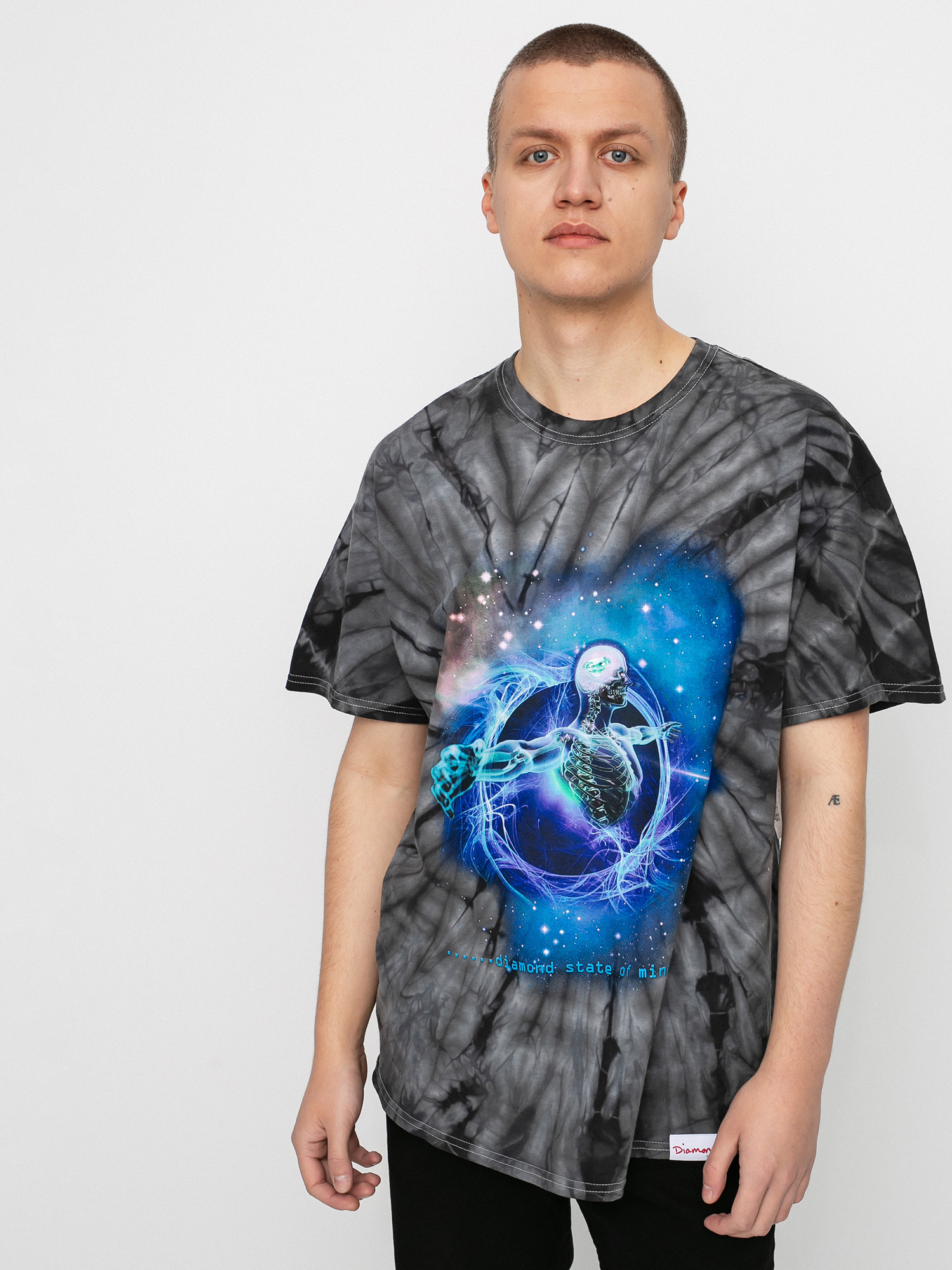 Diamond Supply Co. State Of Mind Tie Dye Ujjatlan felső (black)