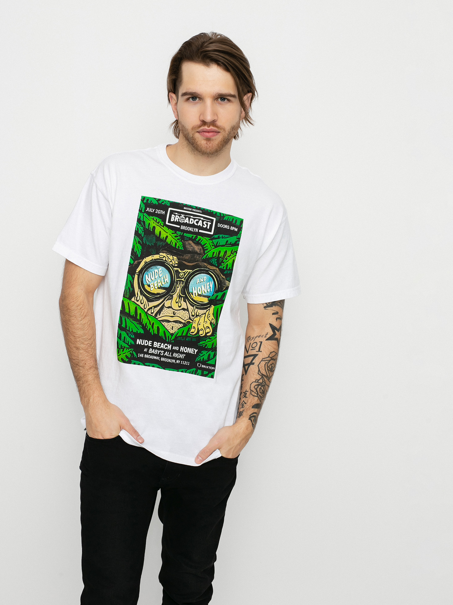 Brixton Brooklyn Brxtn Broadcast S Ujjatlan felső (white garment dye)