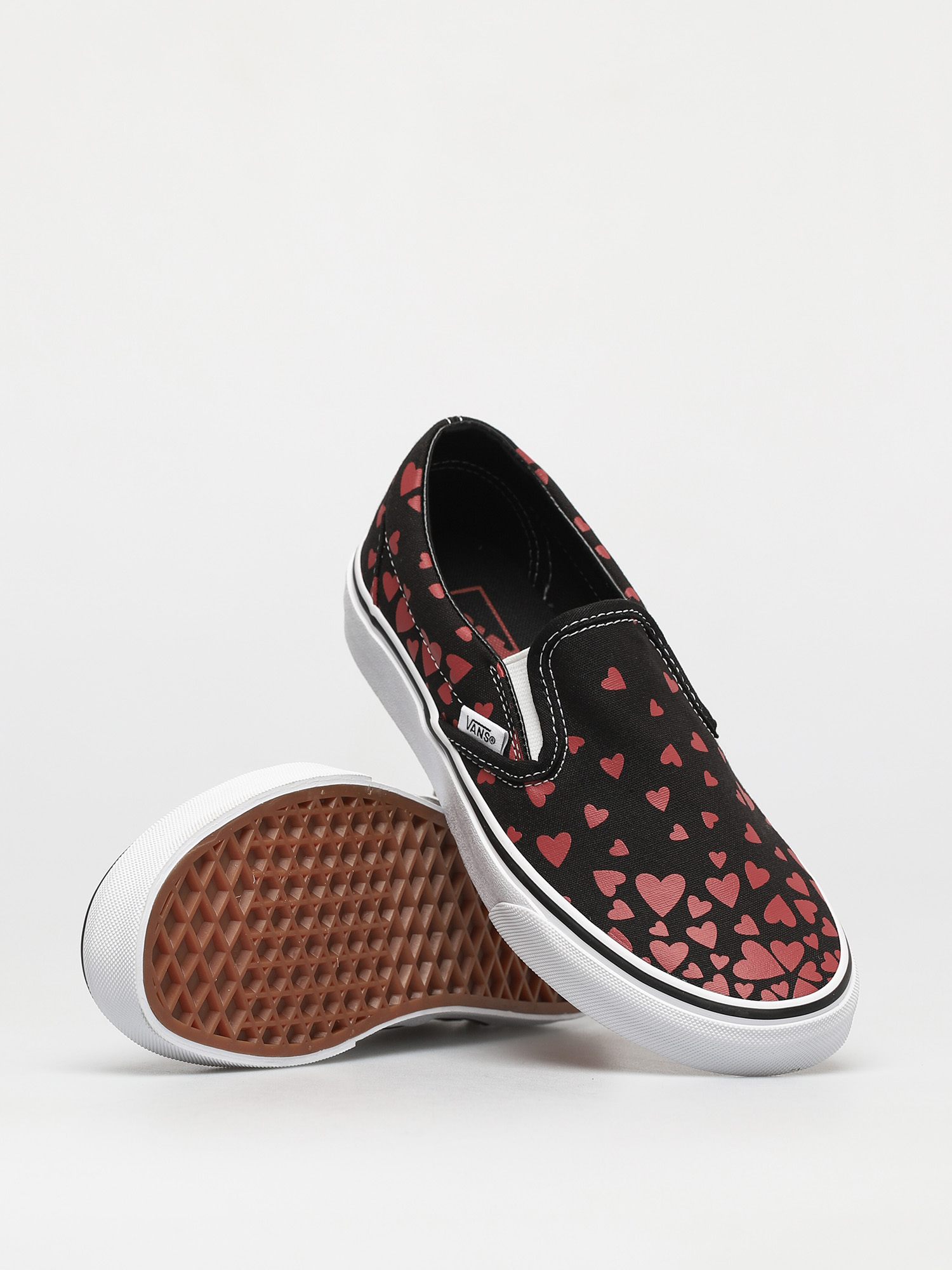Vans Classic Slip On Cipők (valentines hearts black/racing red)