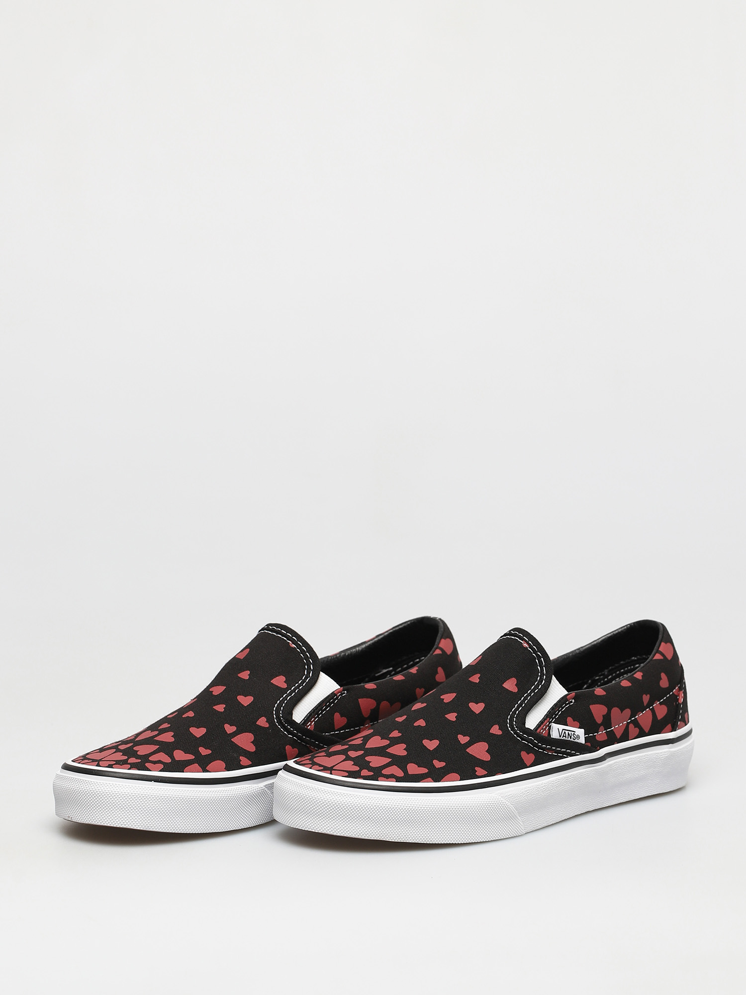 Vans Classic Slip On Cipők (valentines hearts black/racing red)