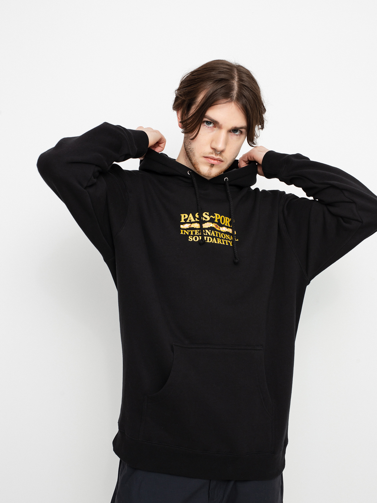 Pass Port Inter Solid HD Kapucnis pulóver (black)