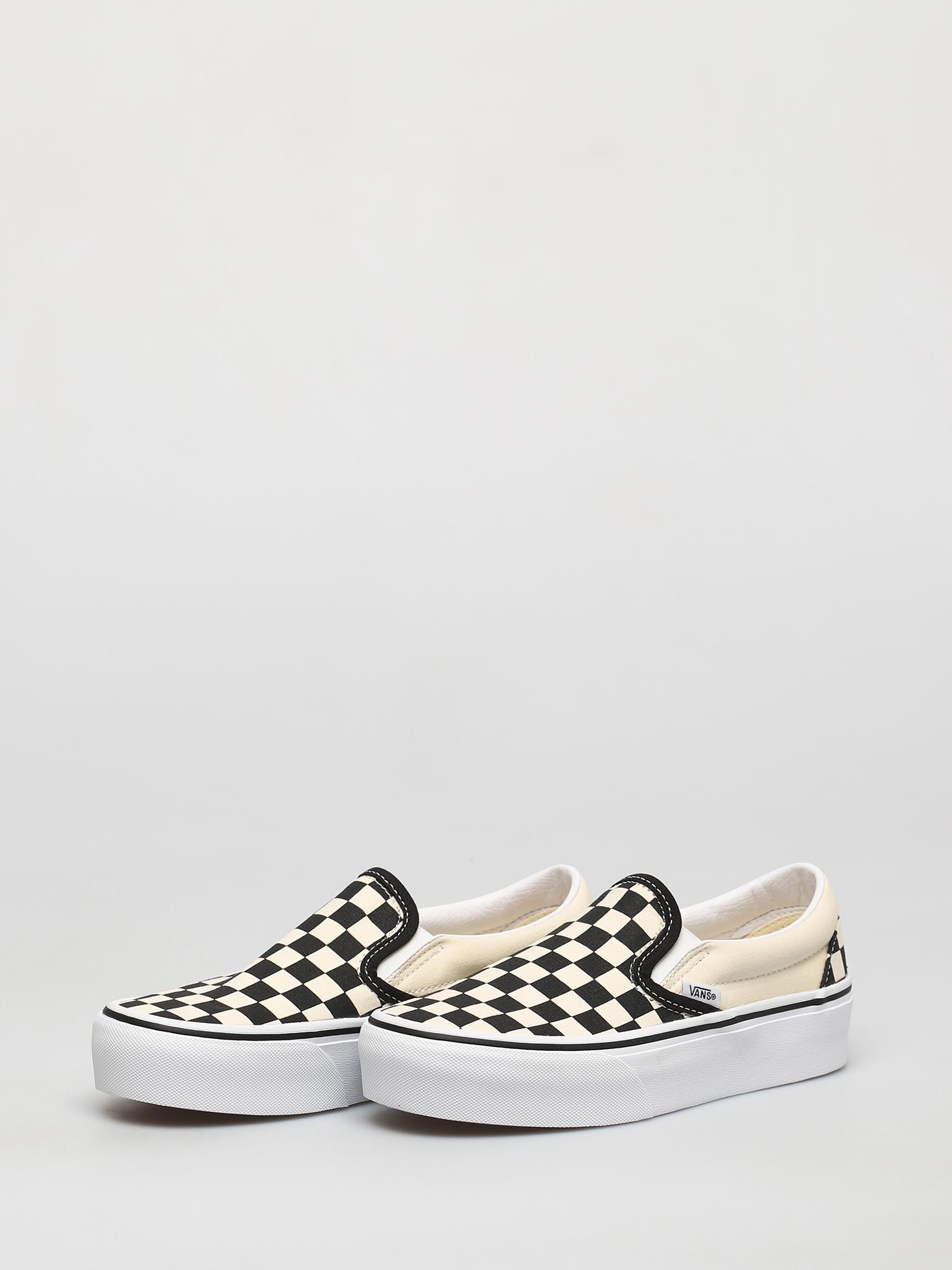 Vans Classic Slip On Platform Cipők (blk whtchckerboard/wht)