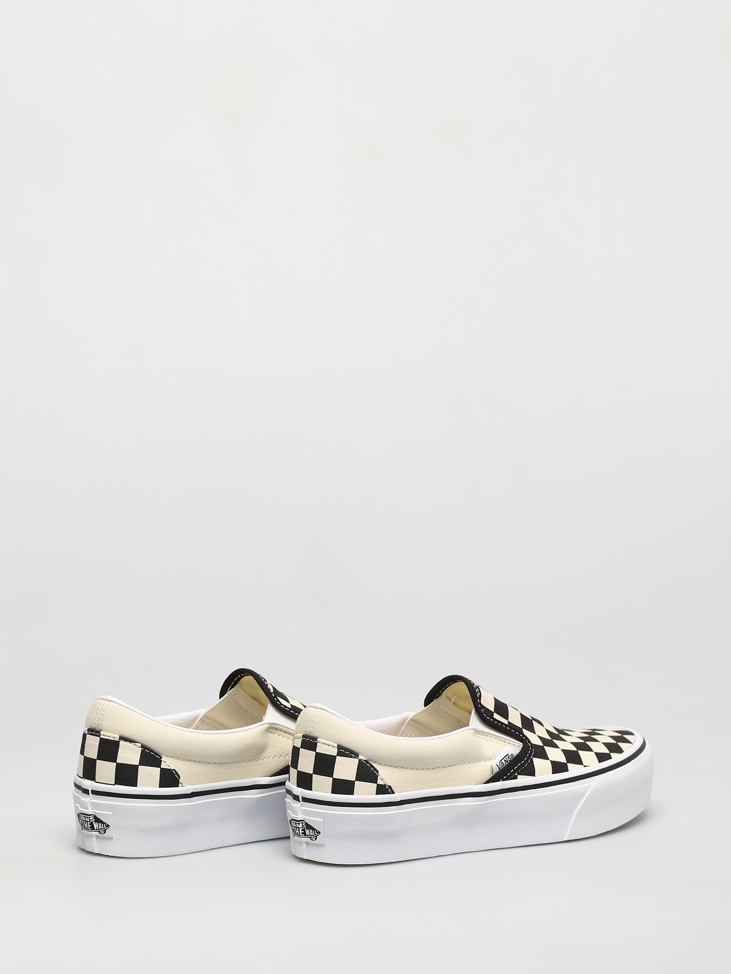 Vans Classic Slip On Platform Cipők (blk whtchckerboard/wht)