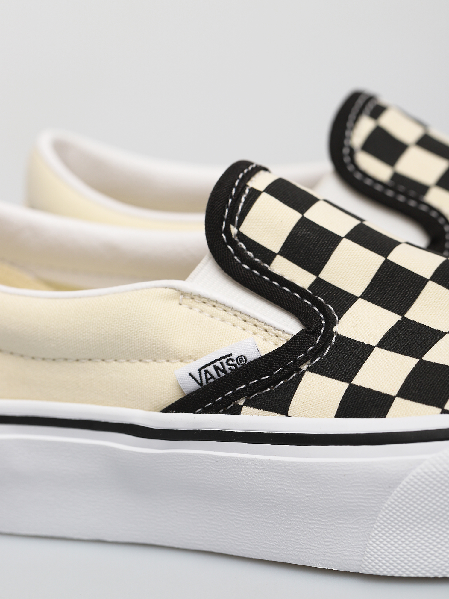 Vans Classic Slip On Platform Cipők (blk whtchckerboard/wht)