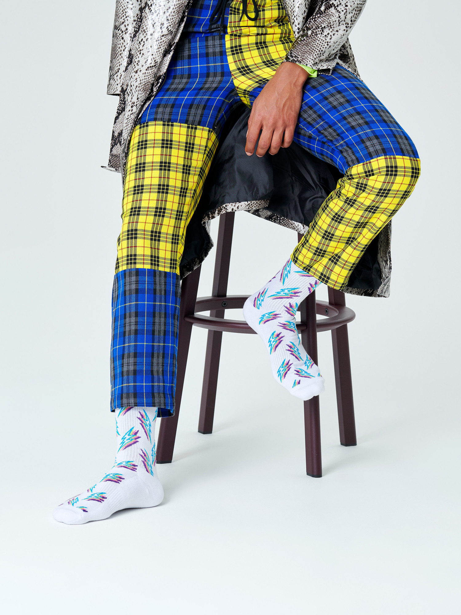 Happy Socks Shadow Flash Zokni (white)