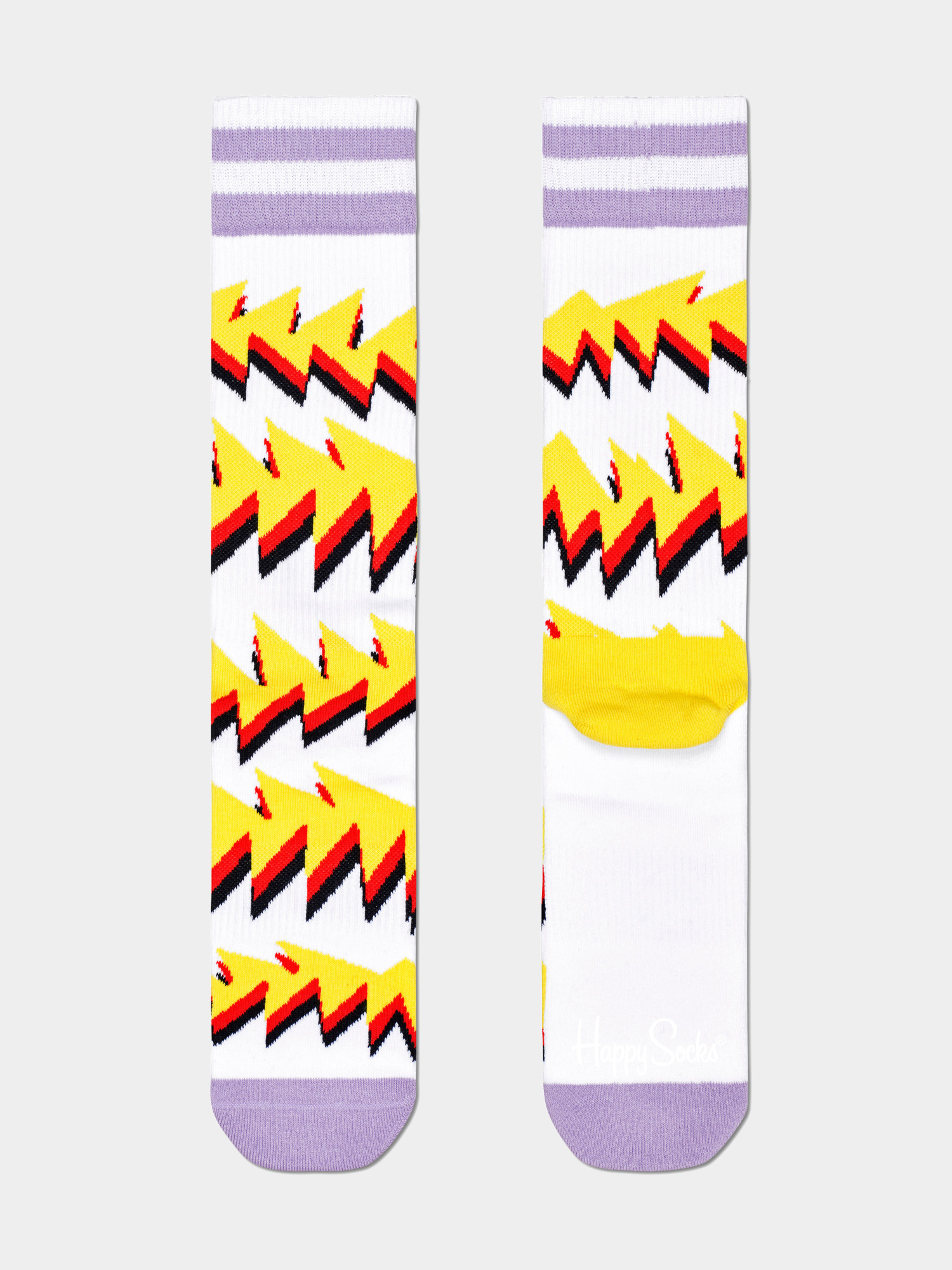 Happy Socks Rock Stripe Zokni (white/yellow)