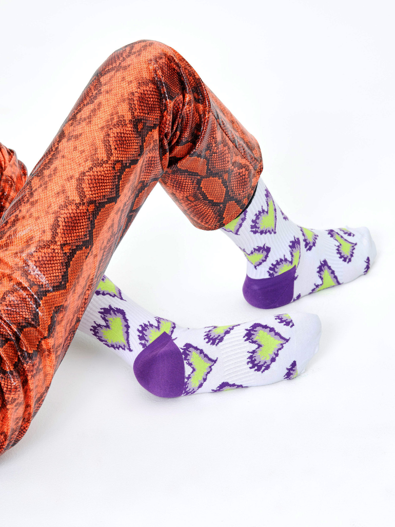 Happy Socks Burning Heart Thin Zokni (white)