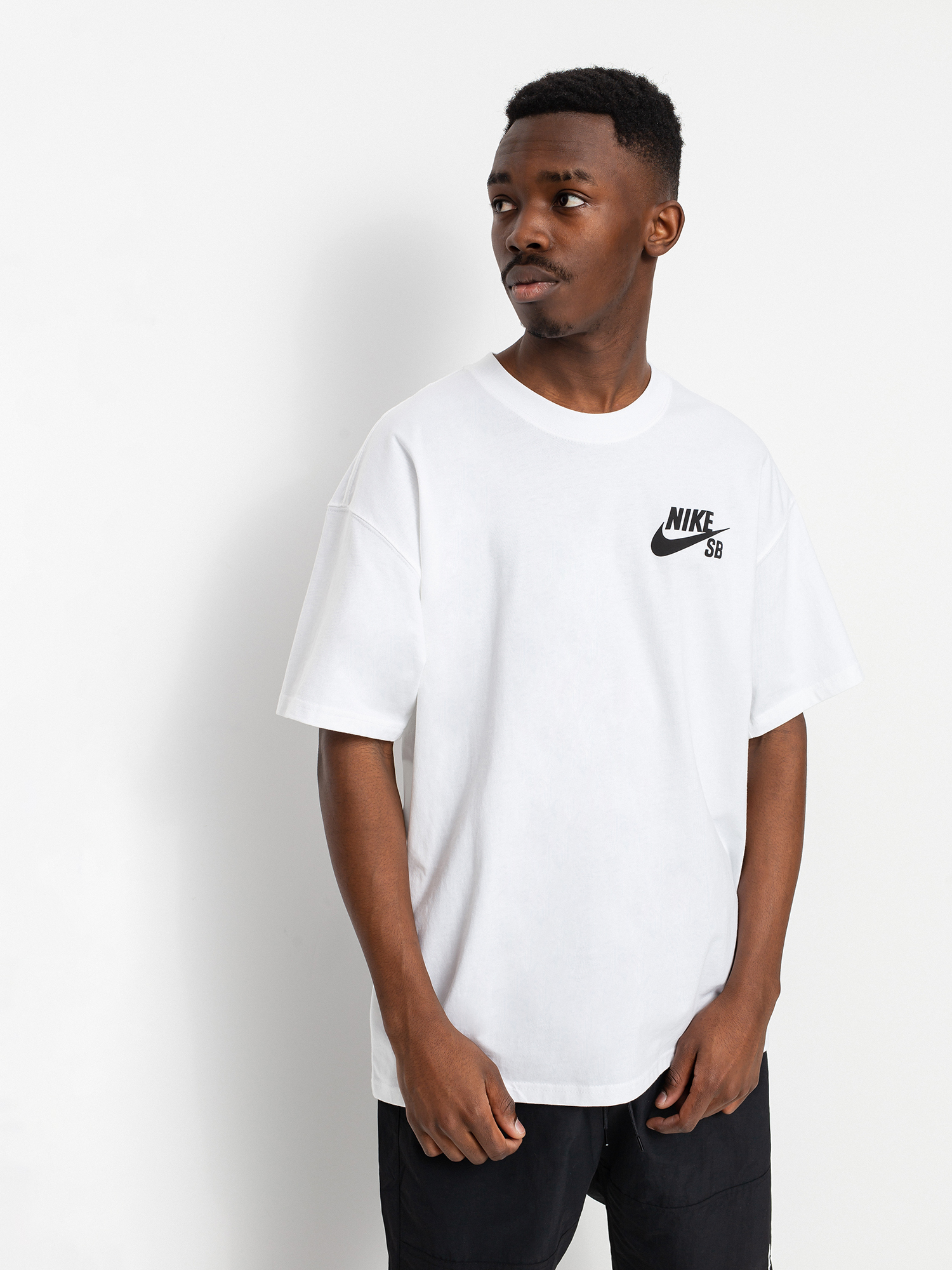 Nike SB Left Chest Script Ujjatlan felső (white/black)