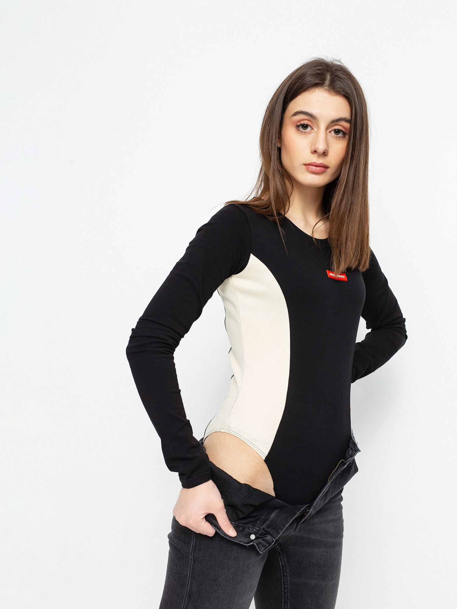 Local Heroes Leo Bodysuit Wmn Alsónemű (black/beige)