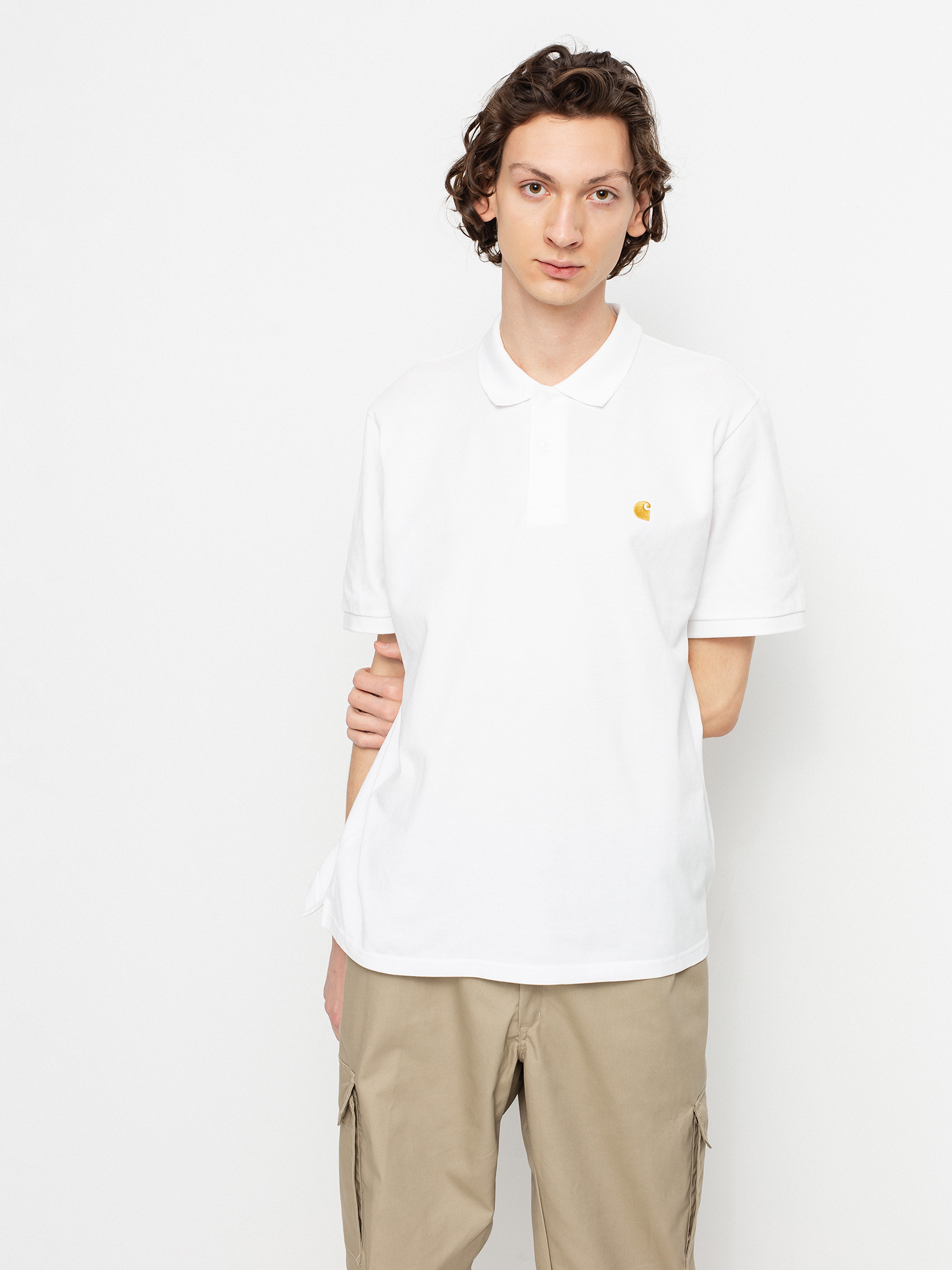 Carhartt WIP Chase Pique Pólóing (white/gold)