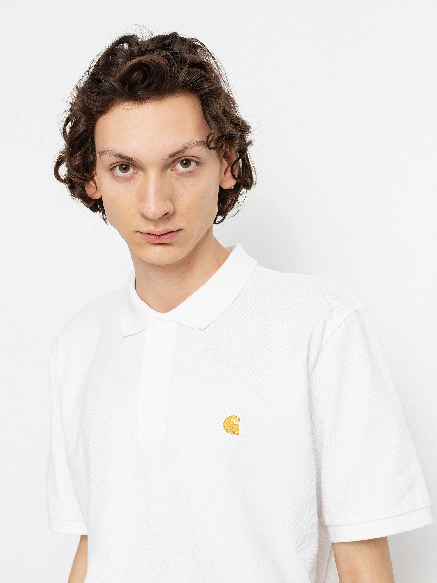 Carhartt WIP Chase Pique Pólóing (white/gold)