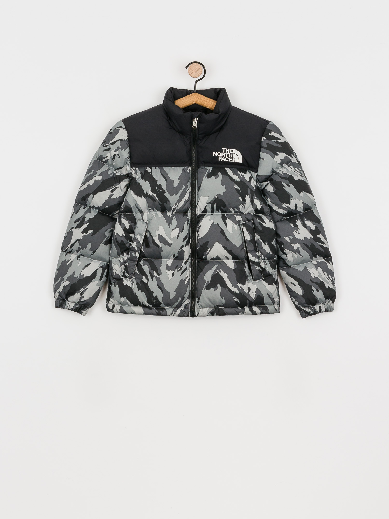 The North Face Youth 1996 Retro Nuptse Dzseki (camouflage grigio)