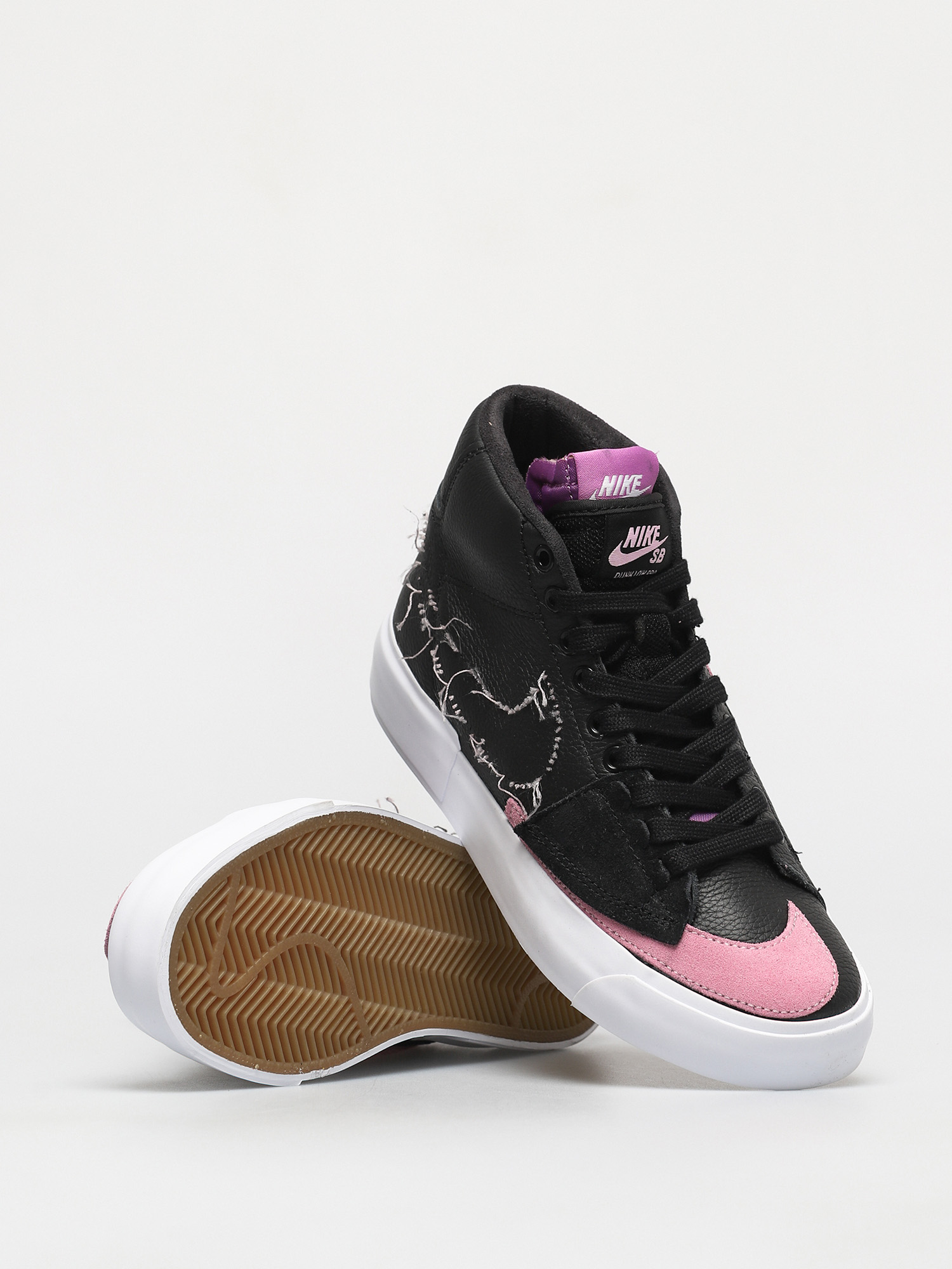 Nike SB Zoom Blazer Mid Edge Cipők (black/pink rise white purple nebula)