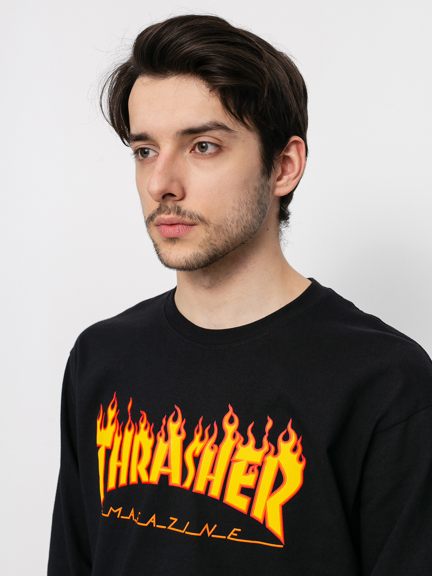 Thrasher Flame Logo Hosszú ujjú felső (black)