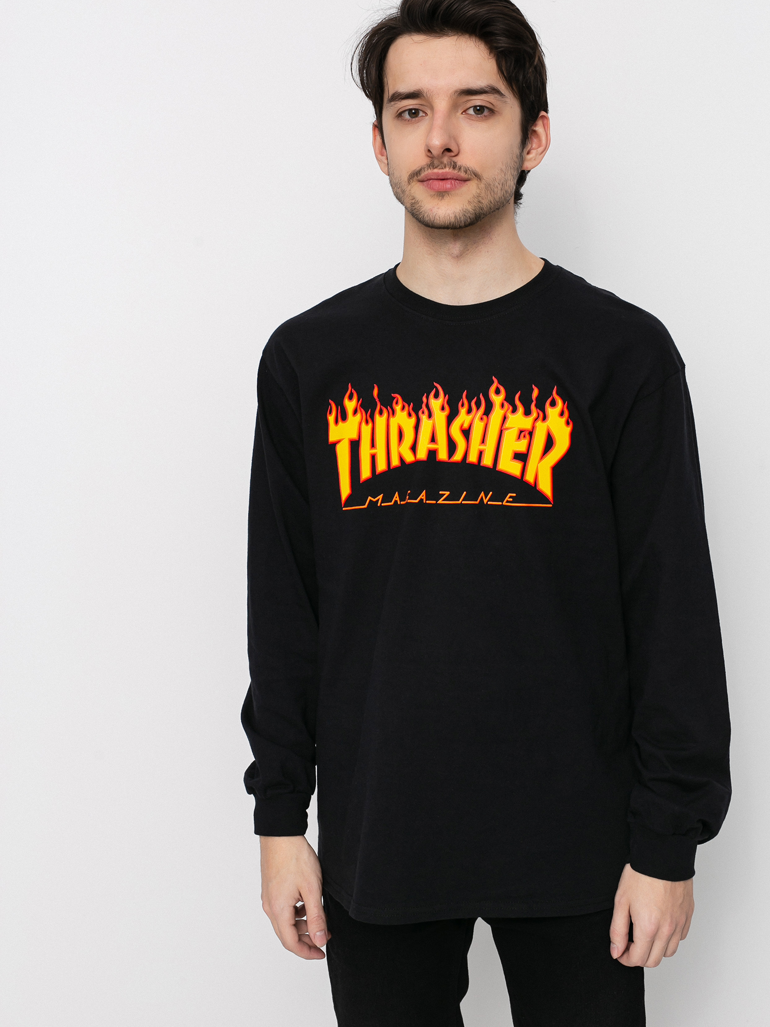 Thrasher Flame Logo Hosszú ujjú felső (black)
