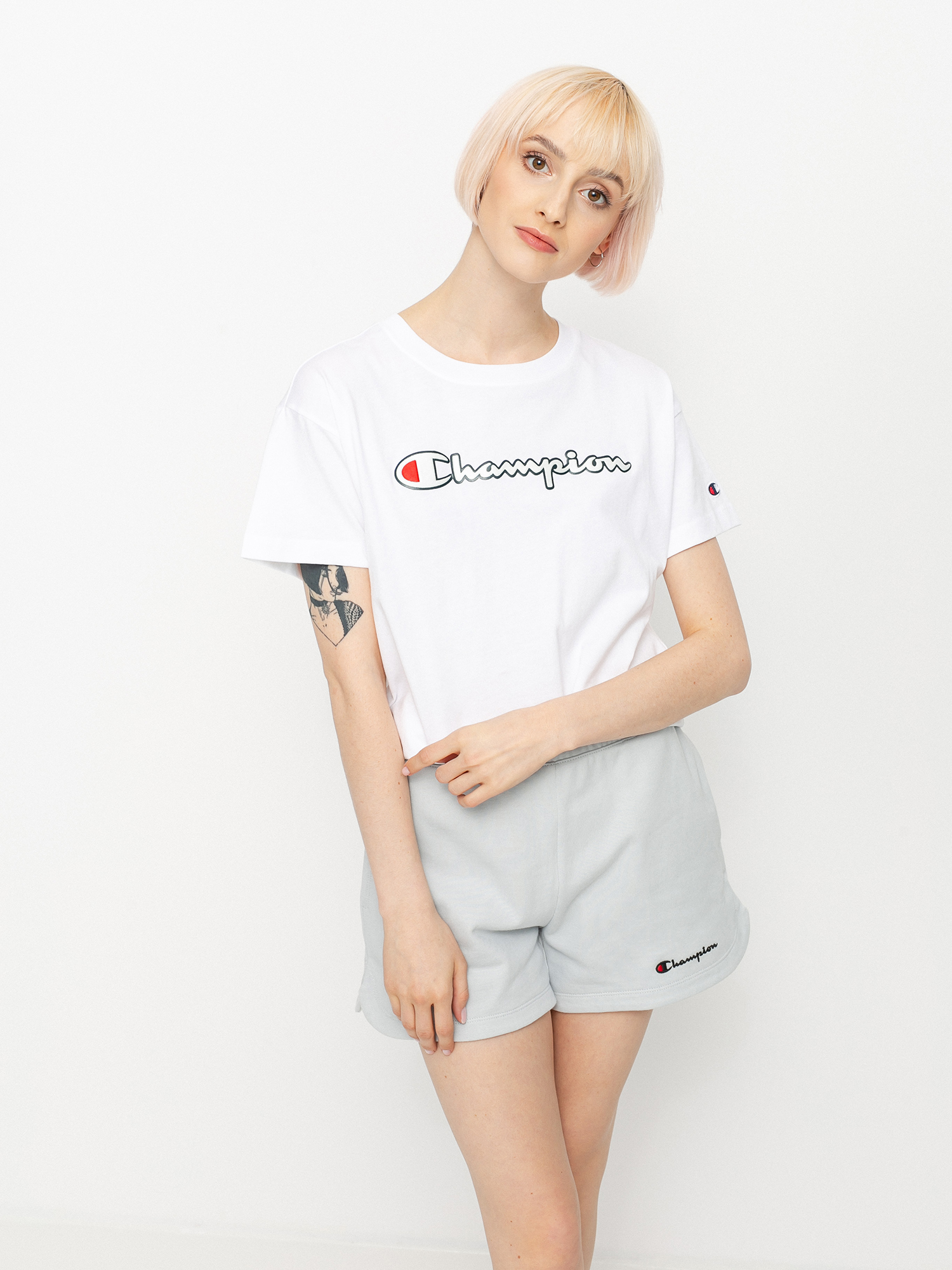 Champion Crewneck 112650 Wmn Ujjatlan felső (wht)