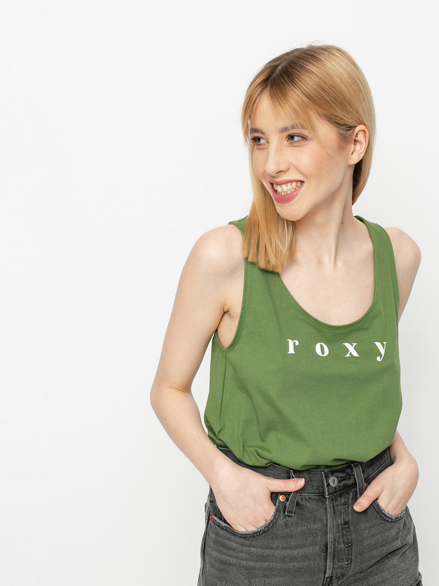 Roxy Closing Party Word Wmn Ujjatlan felső (vineyard green)