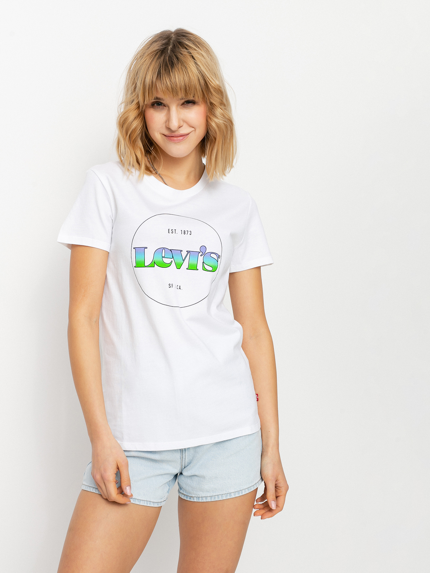 Levi's® The Perfect Wmn Ujjatlan felső (circle logo gradient white)