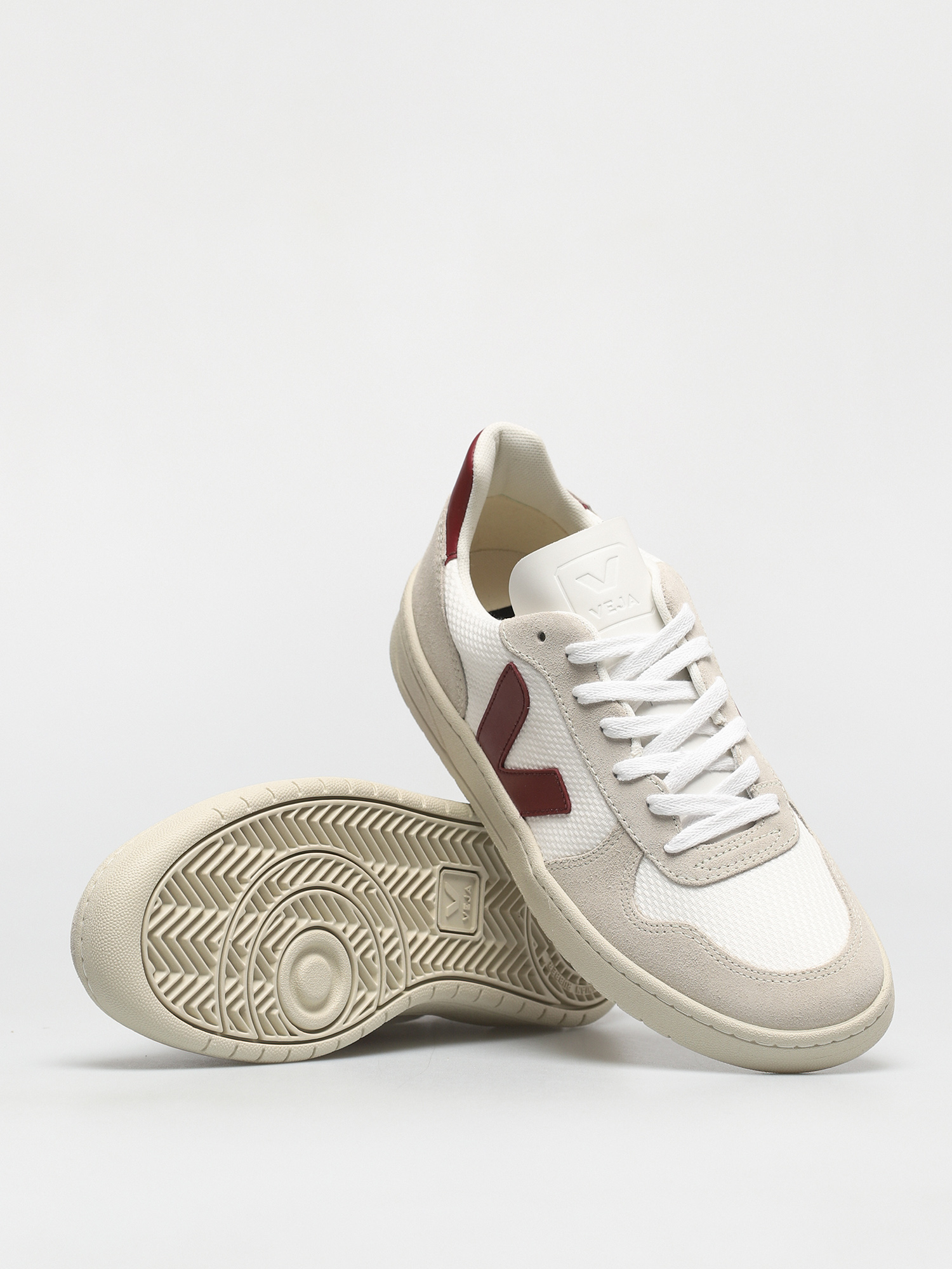 Veja V 10 Cipők (b mesh white marsala)