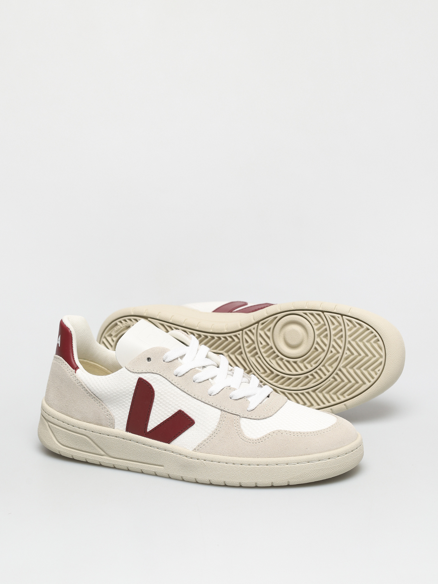 Veja V 10 Cipők (b mesh white marsala)