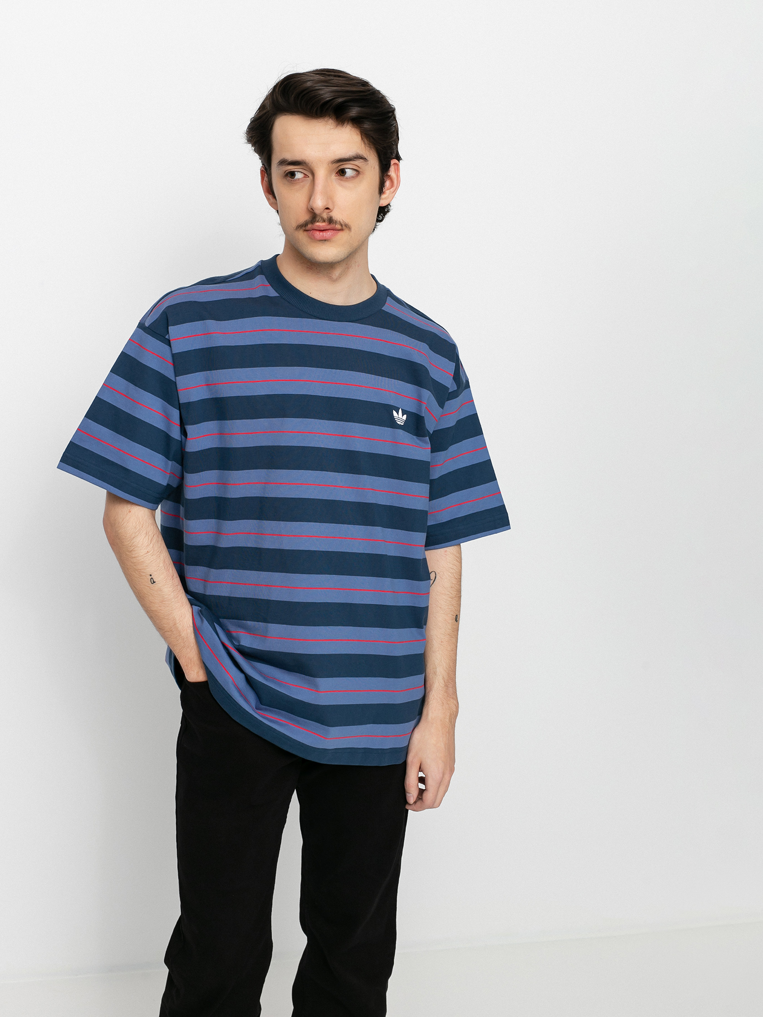 adidas Yarn Dye Ujjatlan felső (crenav/creblu/vivred)