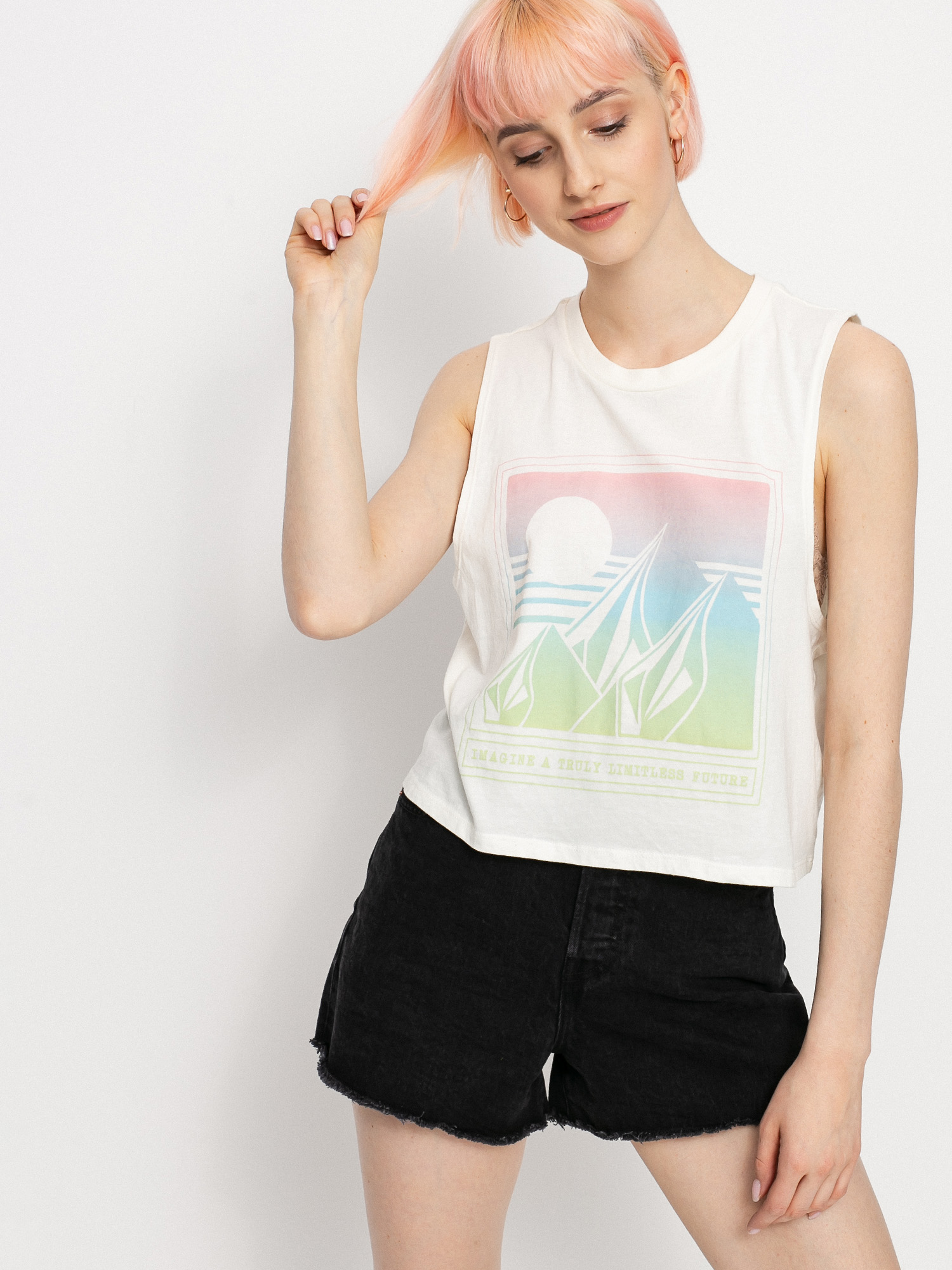 Volcom Stone Hour Crop Wmn Ujjatlan felső (star white)