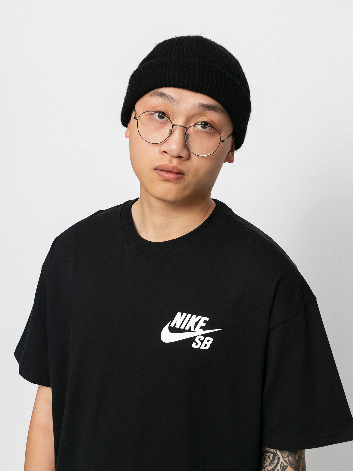 Nike SB Logo Ujjatlan felső (black/white)