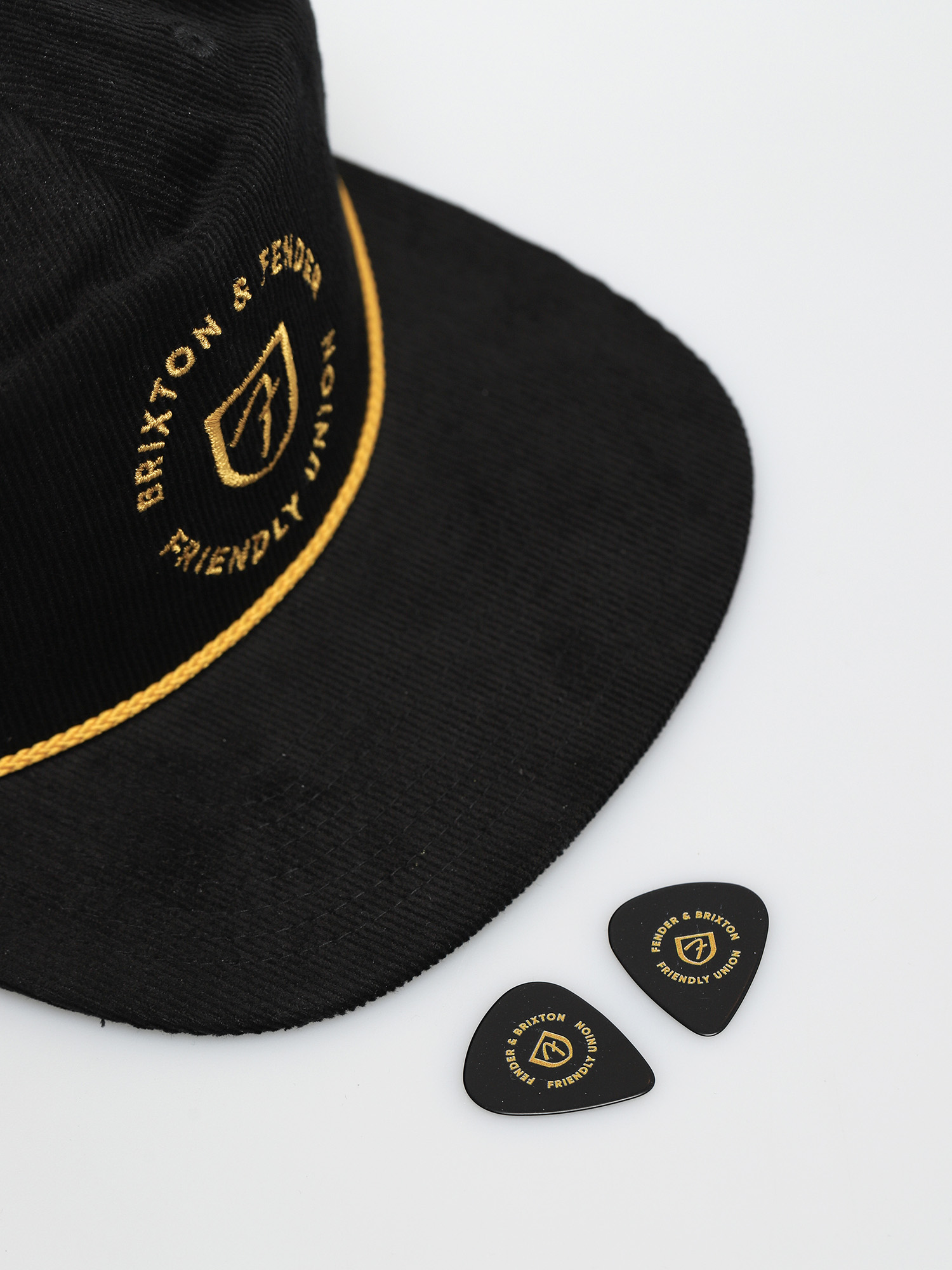 Brixton Fender Electric Mp Snapback Baseball sapka (black/mustard)