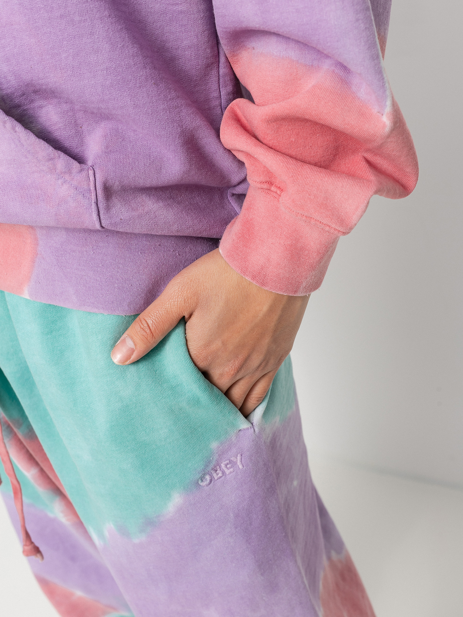 OBEY Sustainable Tie Dye Kisnadrág (purple nitro multi)