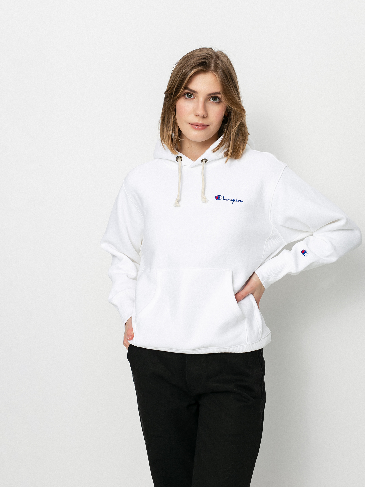 Champion Sweatshirt HD 113150 Wmn Kapucnis pulóver (wht)