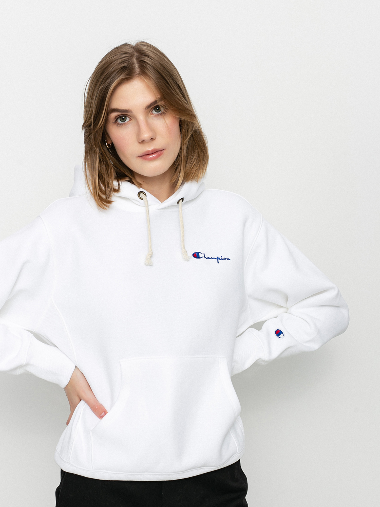 Champion Sweatshirt HD 113150 Wmn Kapucnis pulóver (wht)