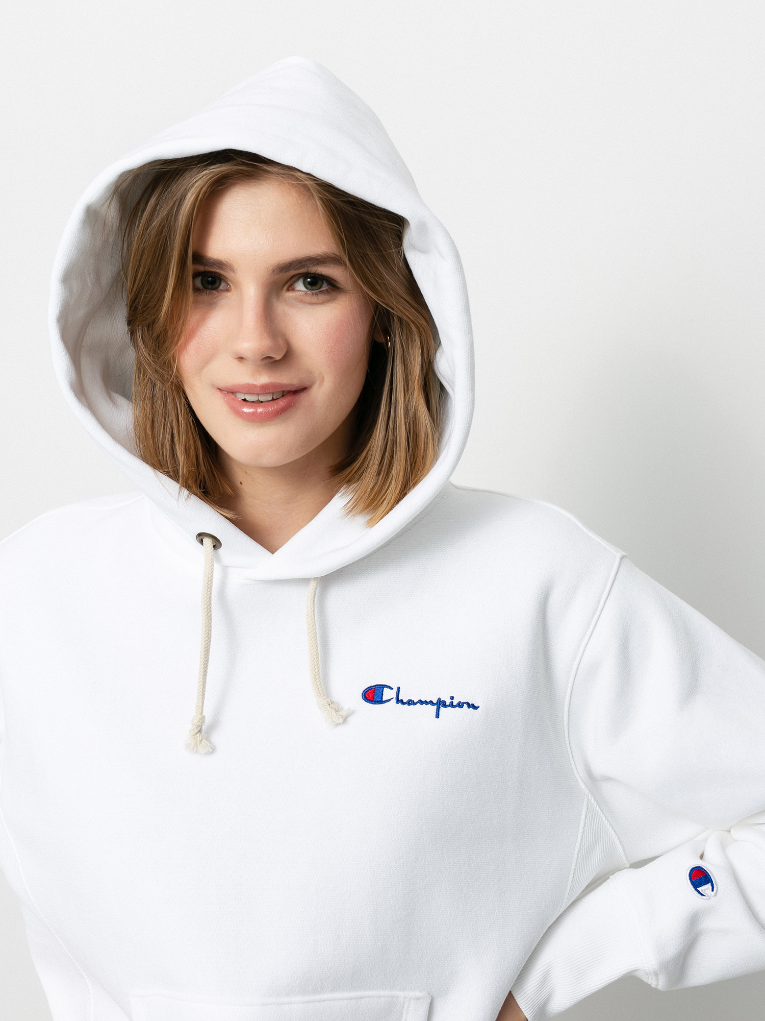 Champion Sweatshirt HD 113150 Wmn Kapucnis pulóver (wht)
