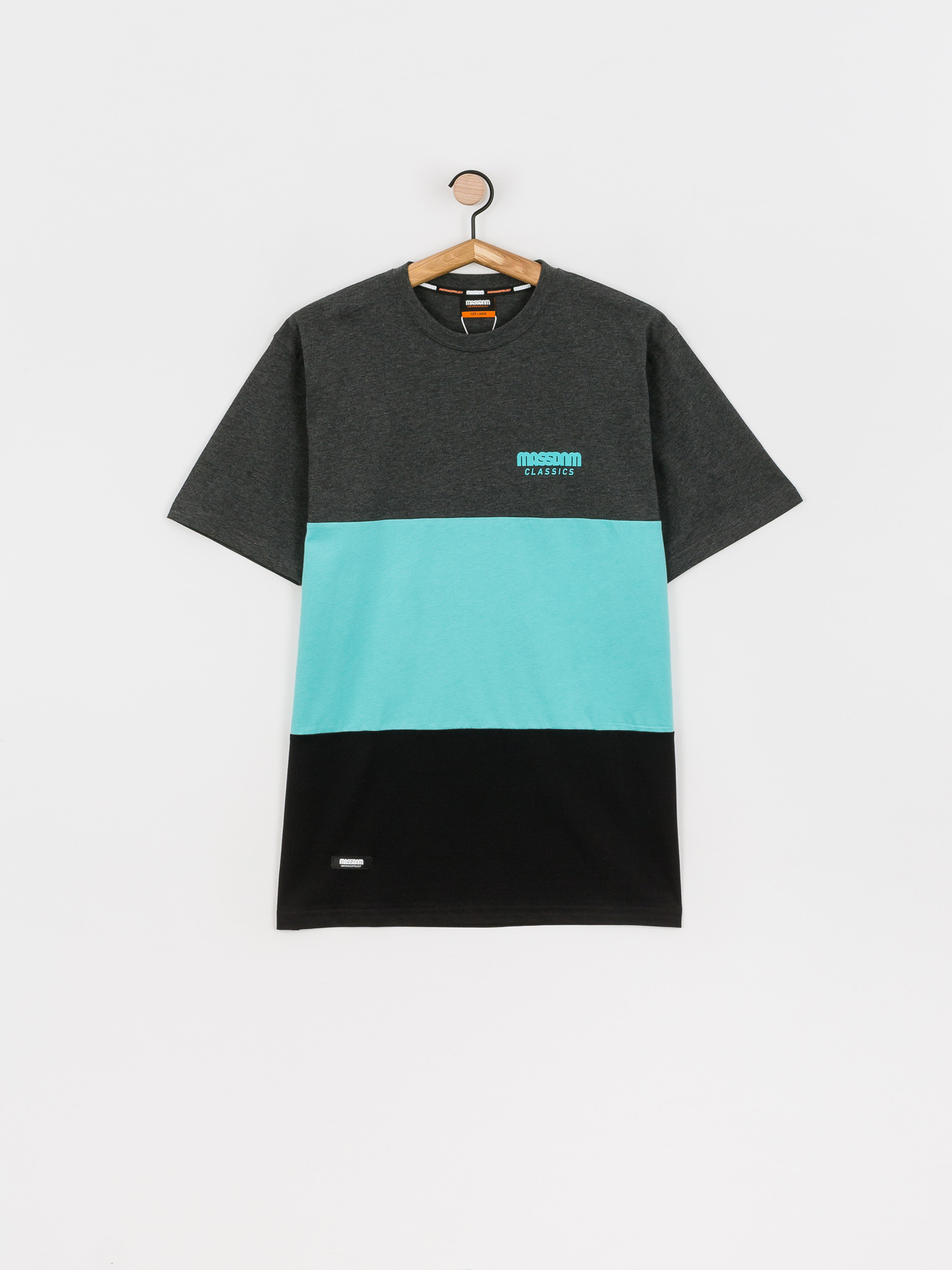 MassDnm Zone Ujjatlan felső (dk heather/turquoise/black)