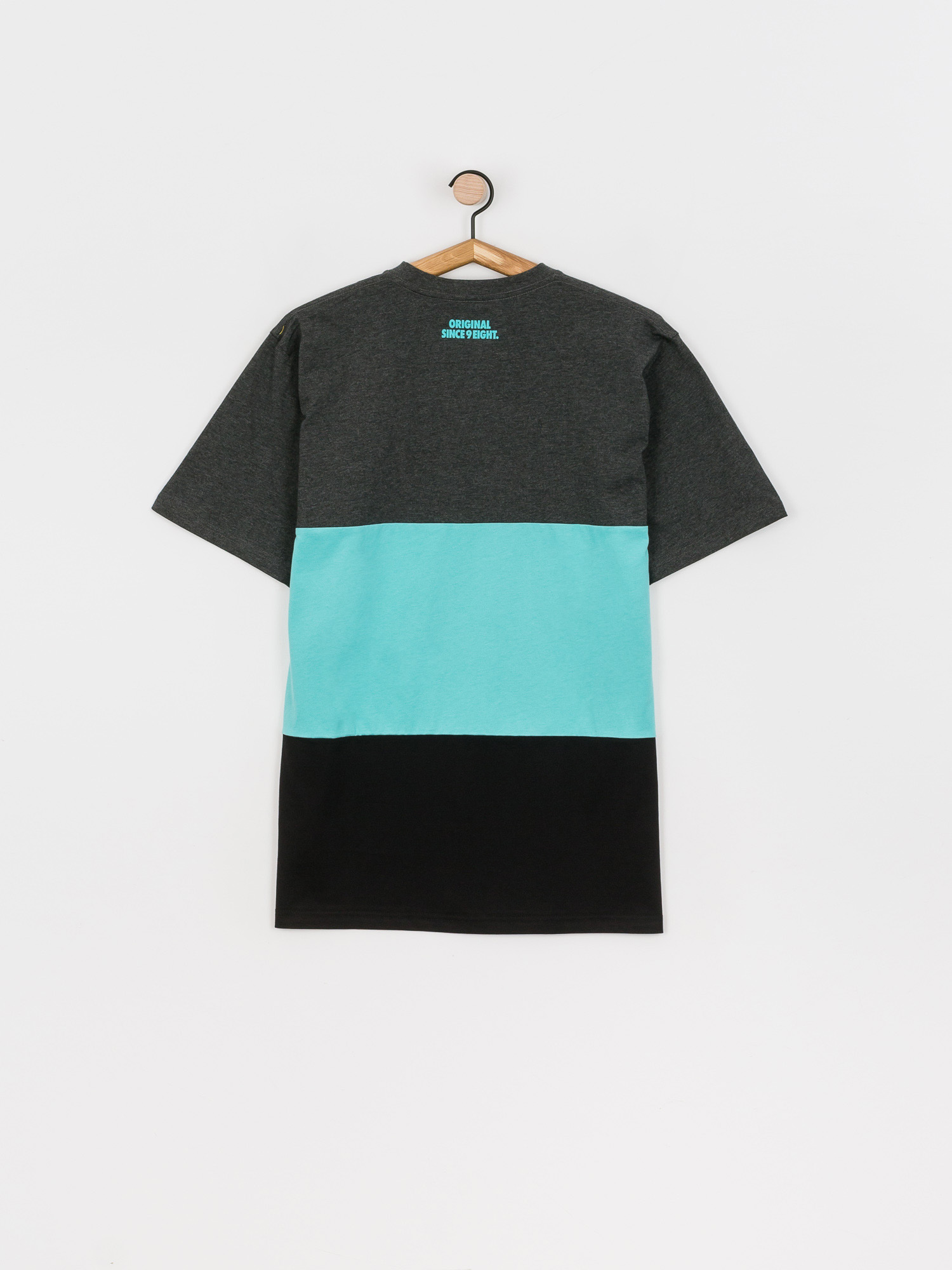 MassDnm Zone Ujjatlan felső (dk heather/turquoise/black)