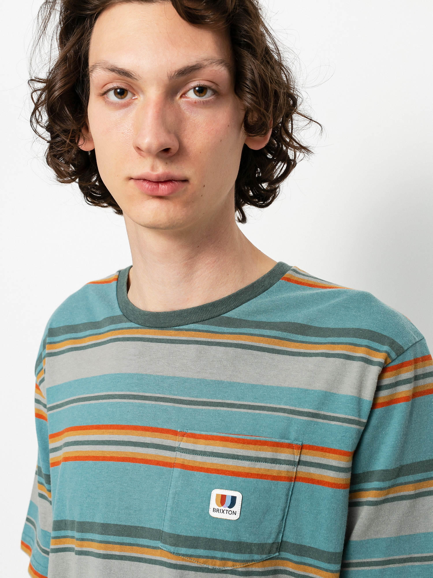 Brixton Hilt Alton Pkt Knit Ujjatlan felső (aqua cloud wash)