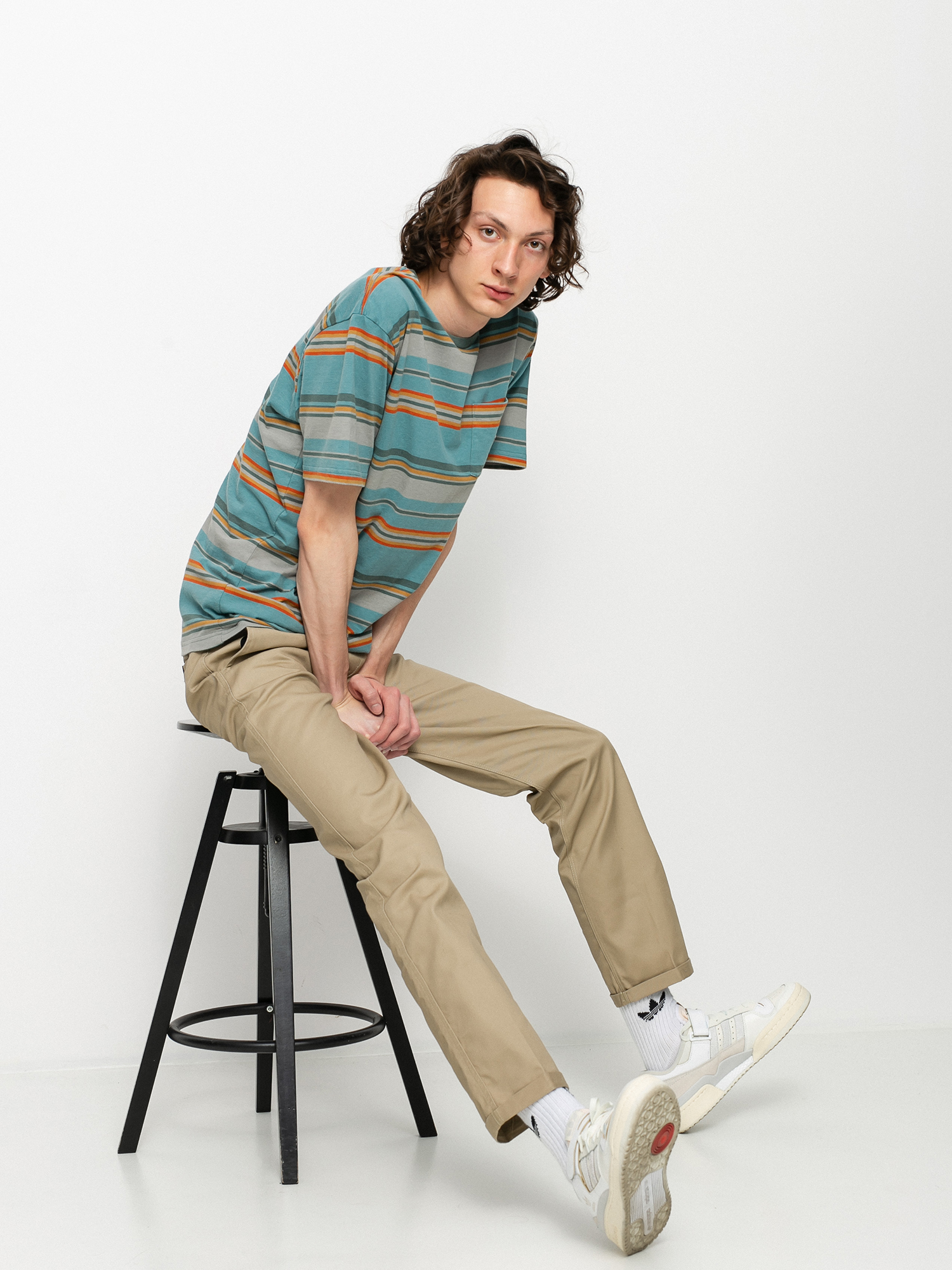 Brixton Hilt Alton Pkt Knit Ujjatlan felső (aqua cloud wash)