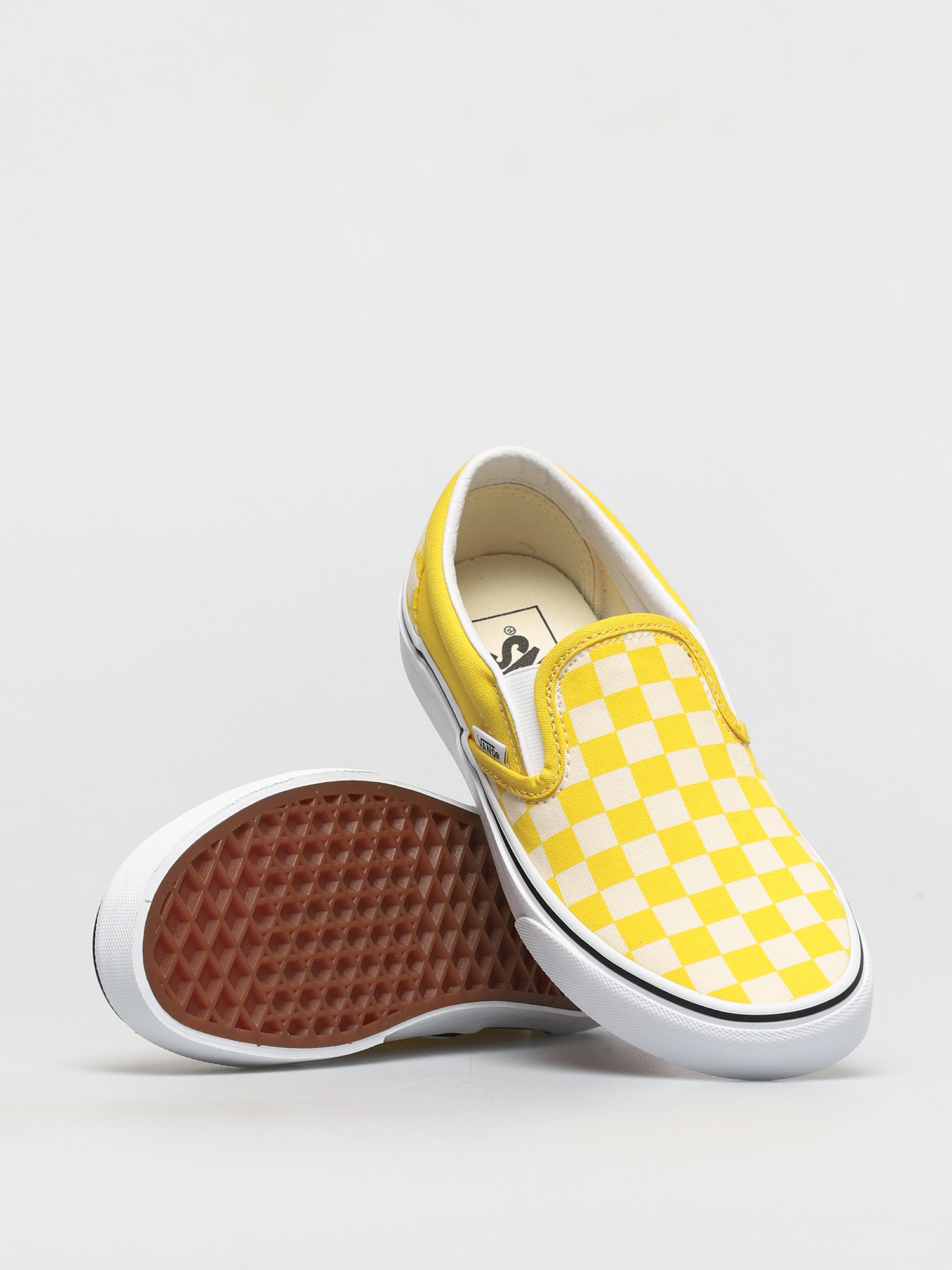 Vans Classic Slip On Cipők (checkerboard cyber yellow/true white)