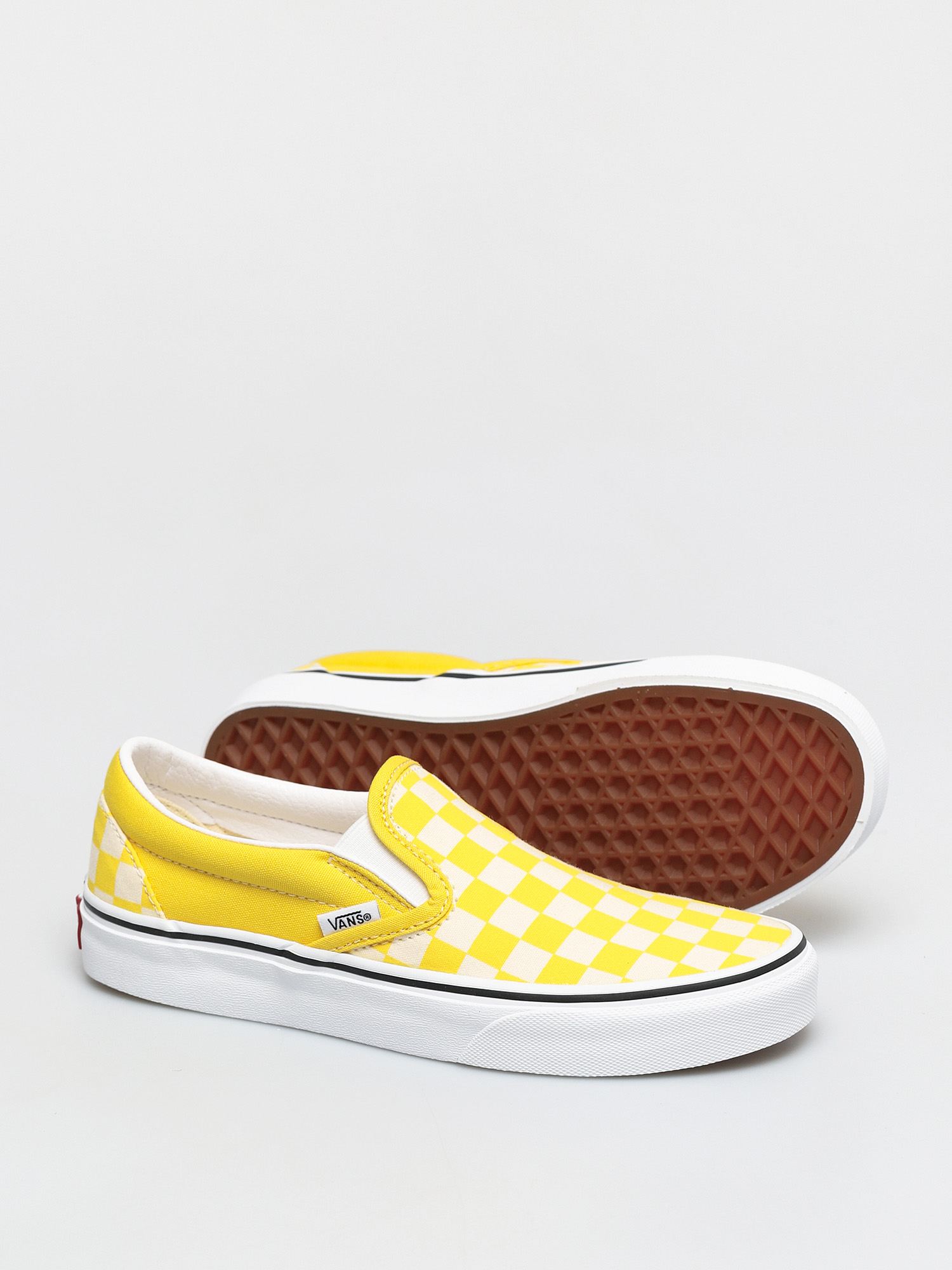 Vans Classic Slip On Cipők (checkerboard cyber yellow/true white)