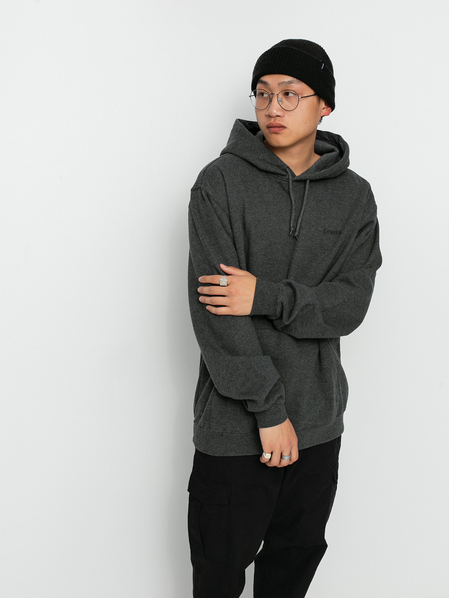 Emerica Pure Triangle HD Kapucnis pulóver (charcoal/heather)