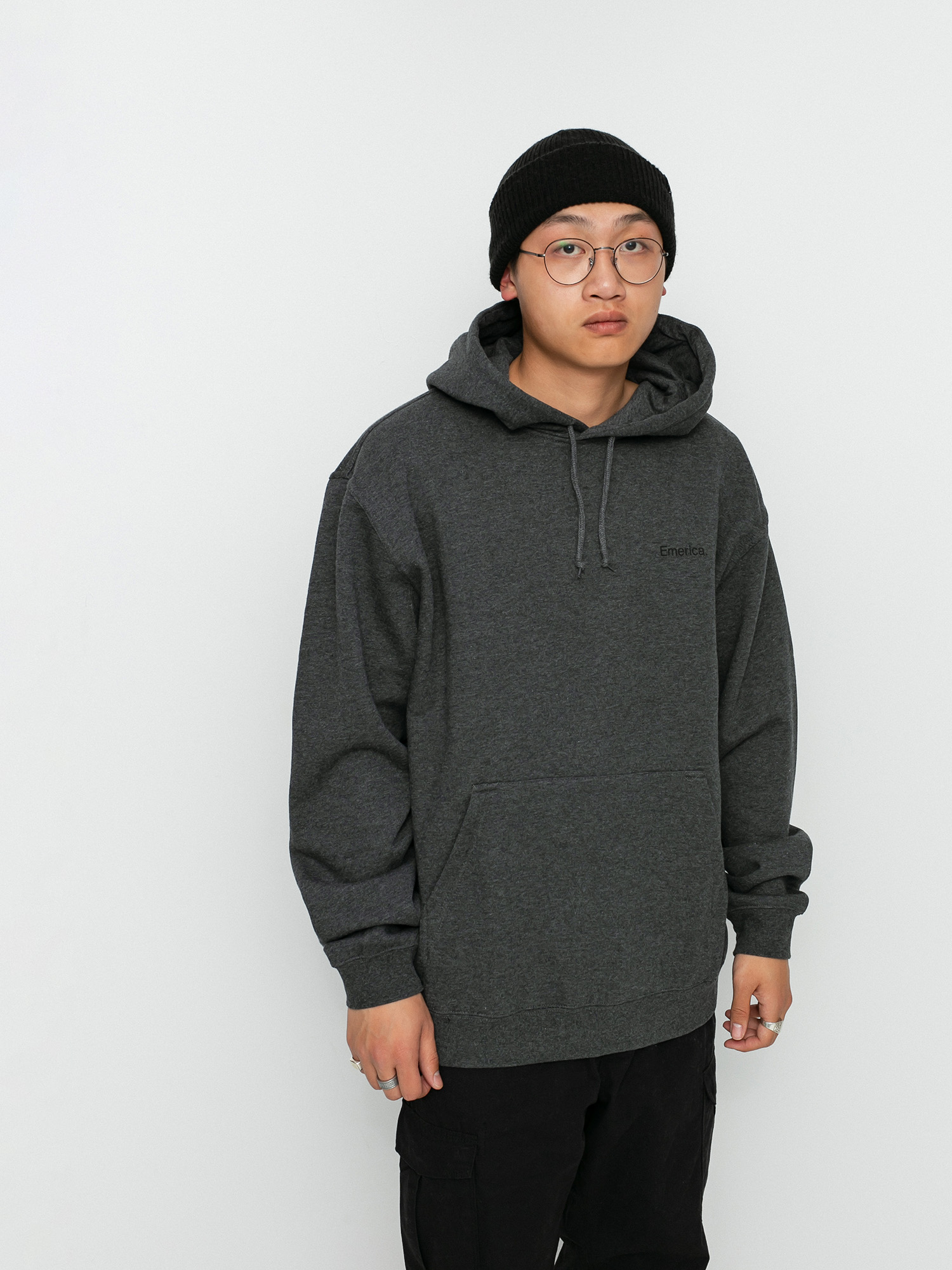 Emerica Pure Triangle HD Kapucnis pulóver (charcoal/heather)