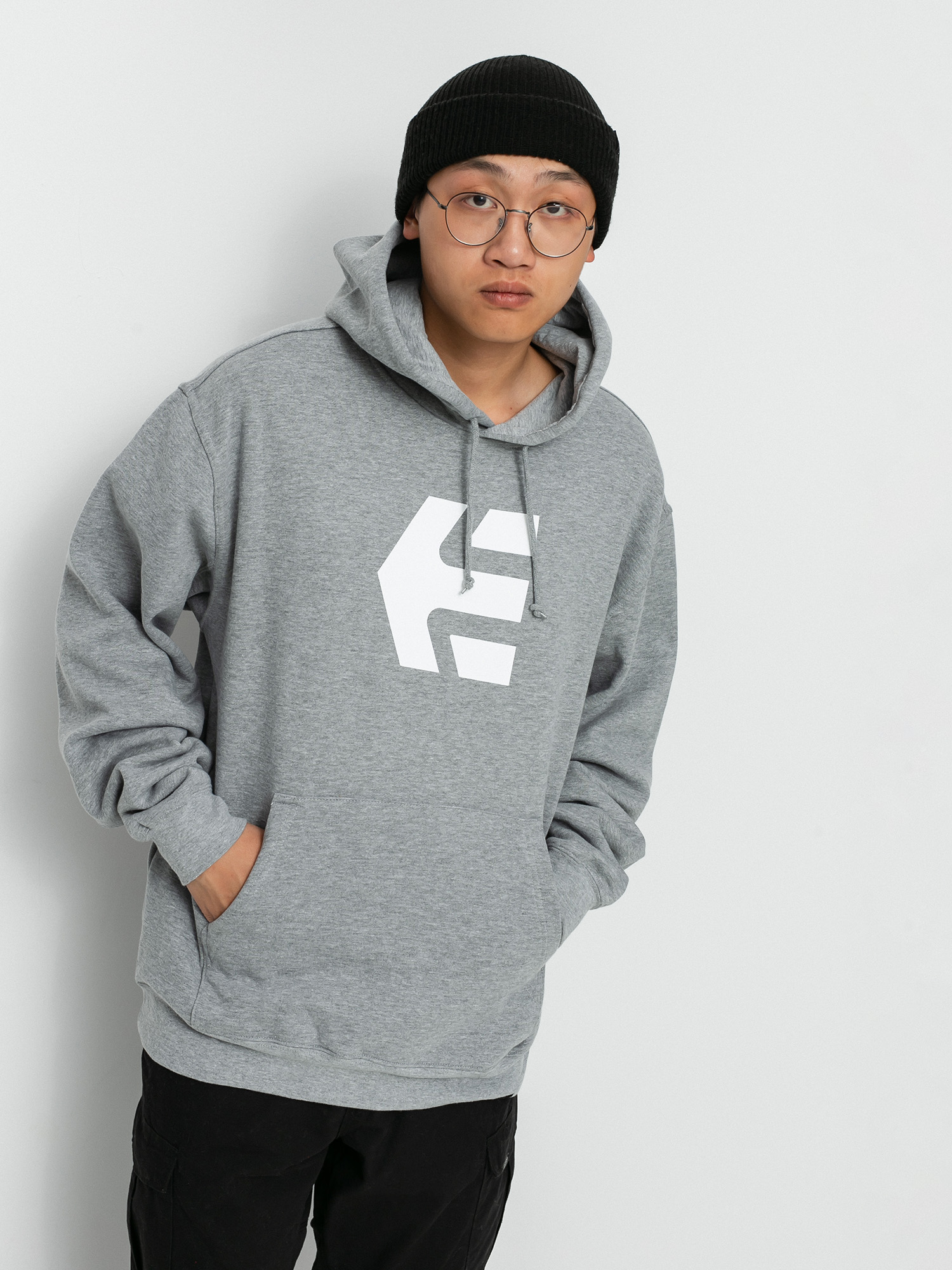 Etnies Classic Icon HD Kapucnis pulóver (grey/white)